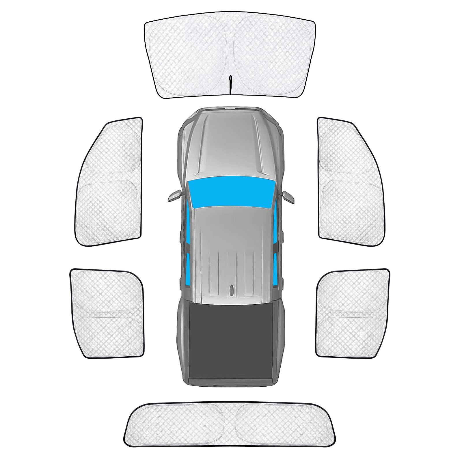 Kmf 6Pcs Full Window Sun Shade Custom Fit For 2025 Toyota Tacoma 2024 Accessories, Privacy Car Window Covers Sunshade For Windsh