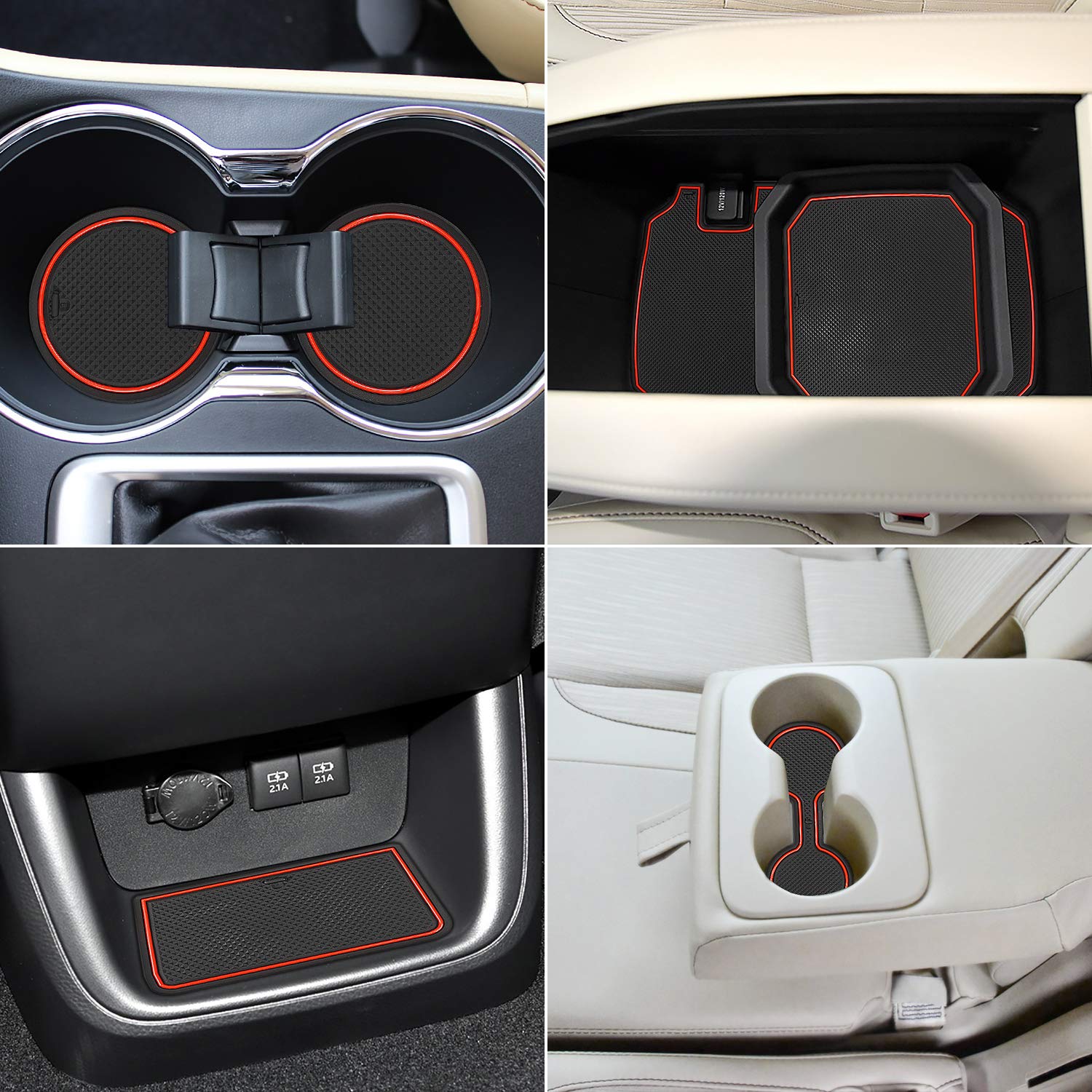 Auovo Anti Dust Door Mats For Toyota Highlander Accessories 2019 2018 2017 2016 2015 2014 Custom Fit Custom Cup Holder Insert Li
