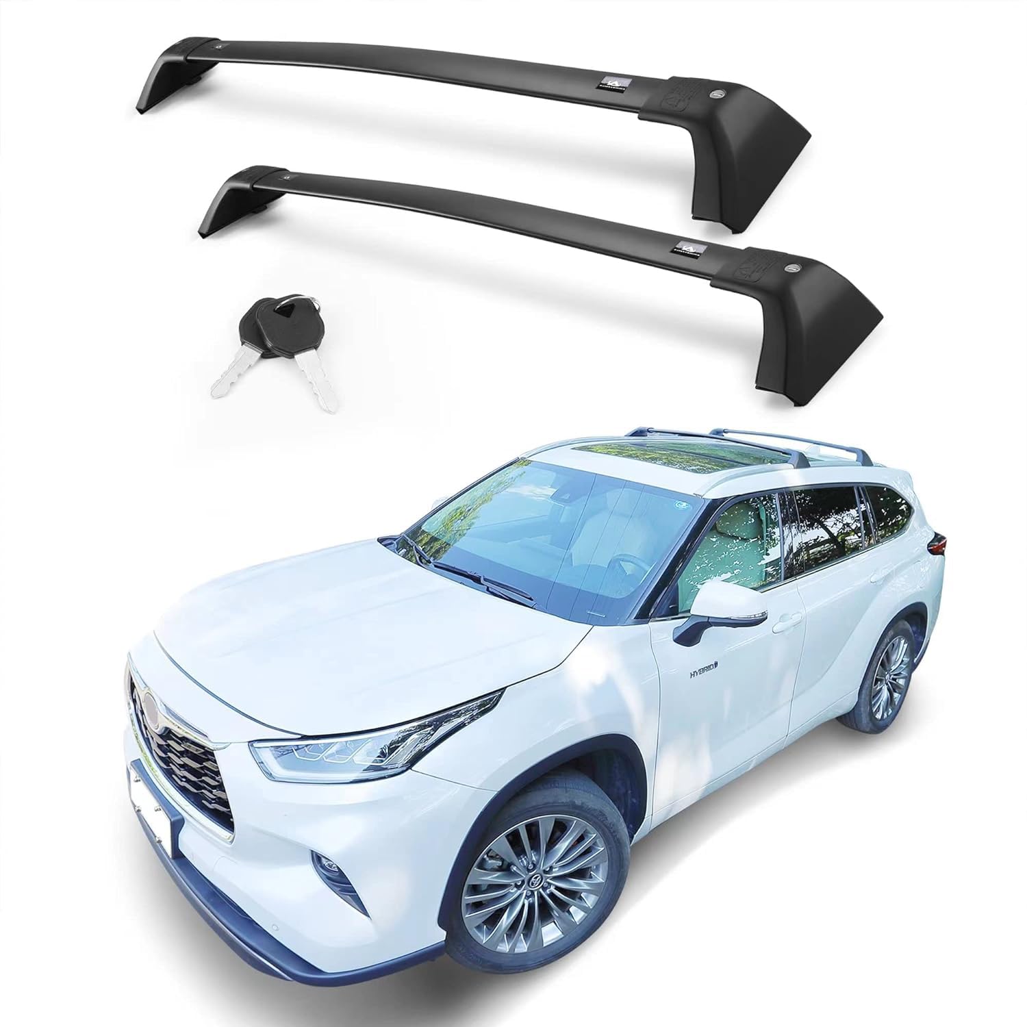 Autekcomma Heavy Duty Roof Rack Cross Bars Replacement For Toyota Highlander 2020-2024(Not Fit Le Models & Grand Highlander),Anti Theft Mechanism Lock With Max 260 Lbs Loading Weight Crossbars