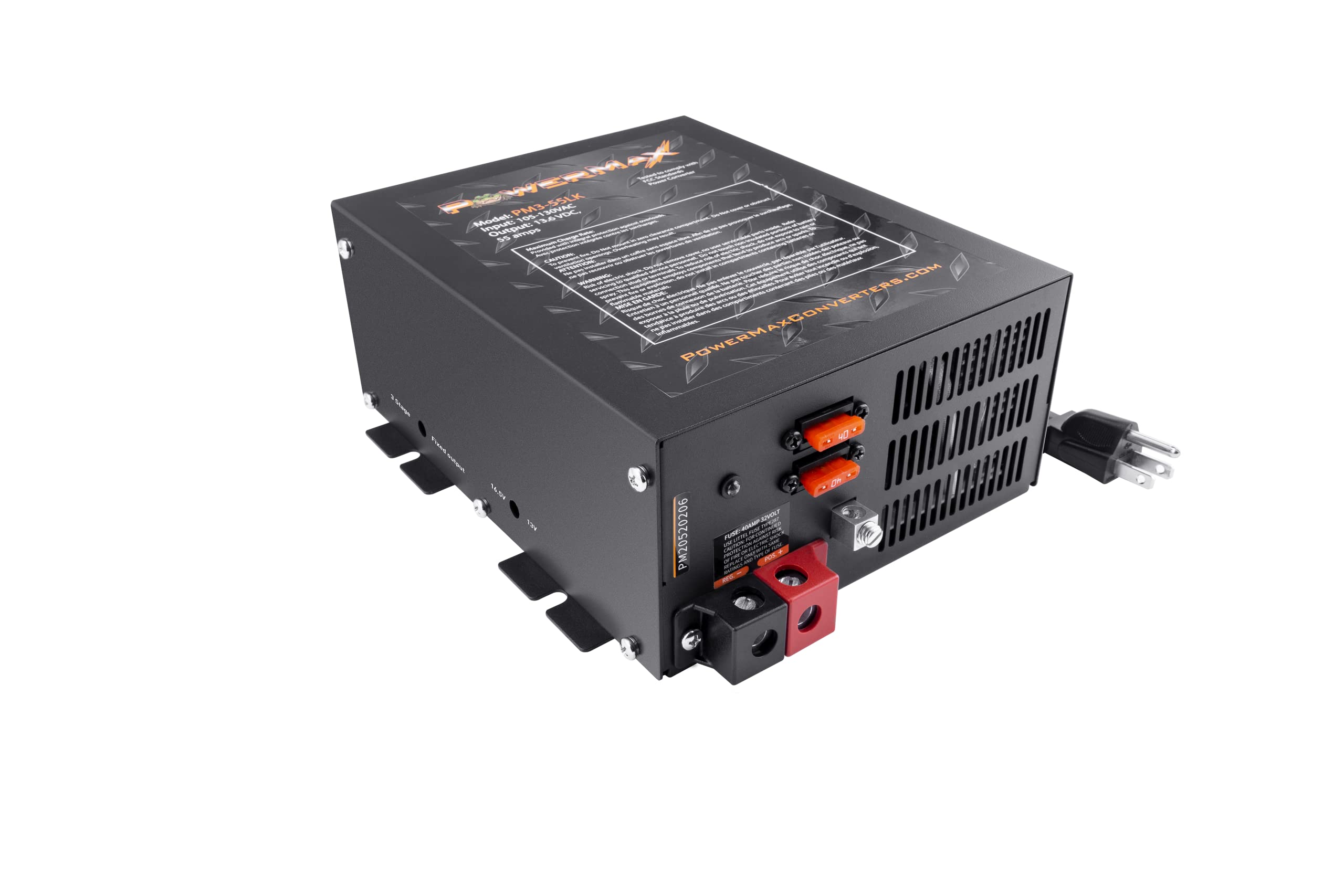 Powermax Pm3-35 Power Supply | Ac-Dc Converter (110/120 Vac To Dc 0-12 Volt, 35 Amp) Battery Charger W/ 3-Stage Smart Charging M