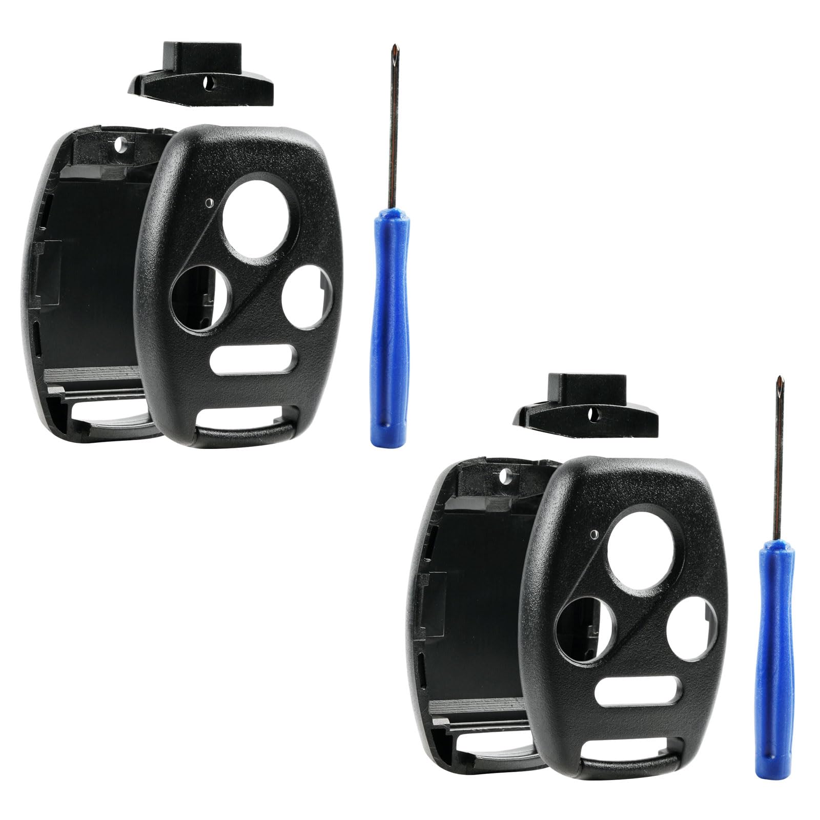 Cutting NOT Required - 2 Key Fob Keyless Entry Remote Shell Case & Pad fits Honda 2003-2012 Accord / 2006-2013 Civic EX / 2009-2