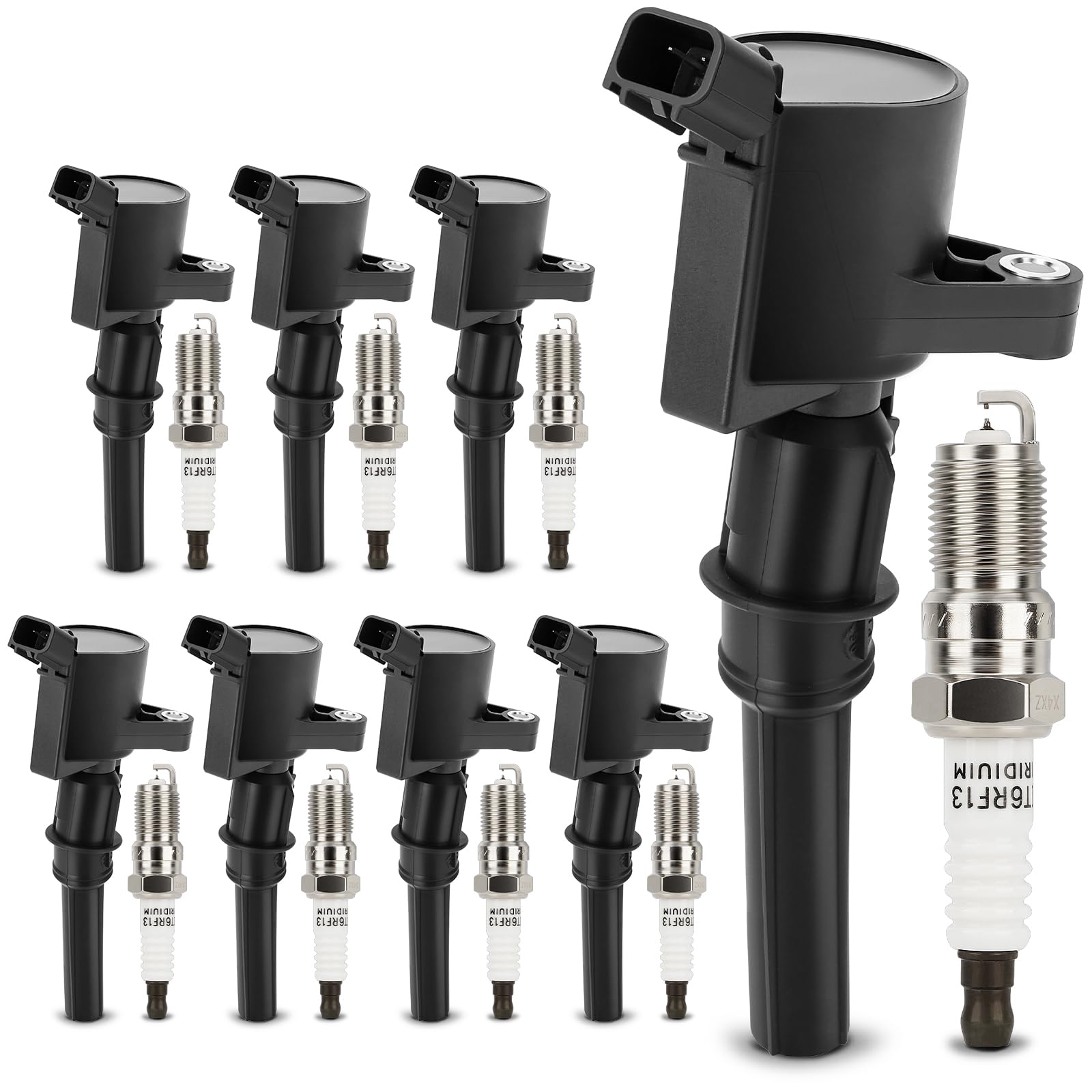 Dg508 Ignition Coil & Sp479 Double Iridium Spark Plug For Ford F150 F250 F350 E150 E250 E350 Expedition Mustang Lincoln Mercury