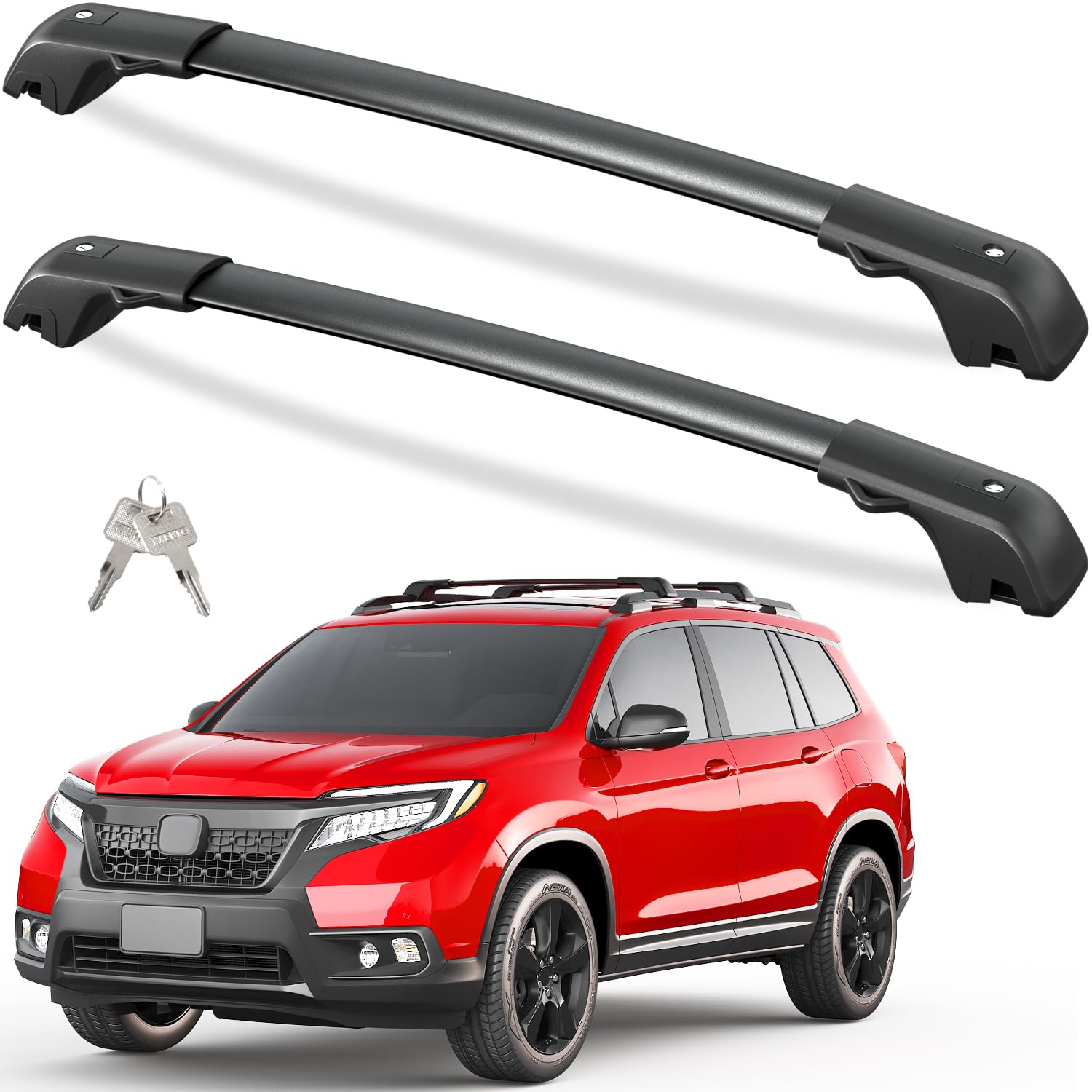 Tuyoung 220lbs Lockable Roof Rack Cross Bars Compatible with Honda Passport 2019 2020 2021 2022 2023 2024 2025 with Raised Rails