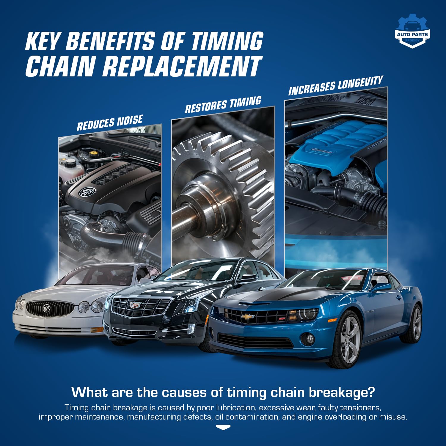 Auto Parts Prodigy Timing Chain Kit with VVT for 2.8L 3.0L 3.6L Chevy Equinox, Malibu, Traverse, GMC, Cadillac, Buick