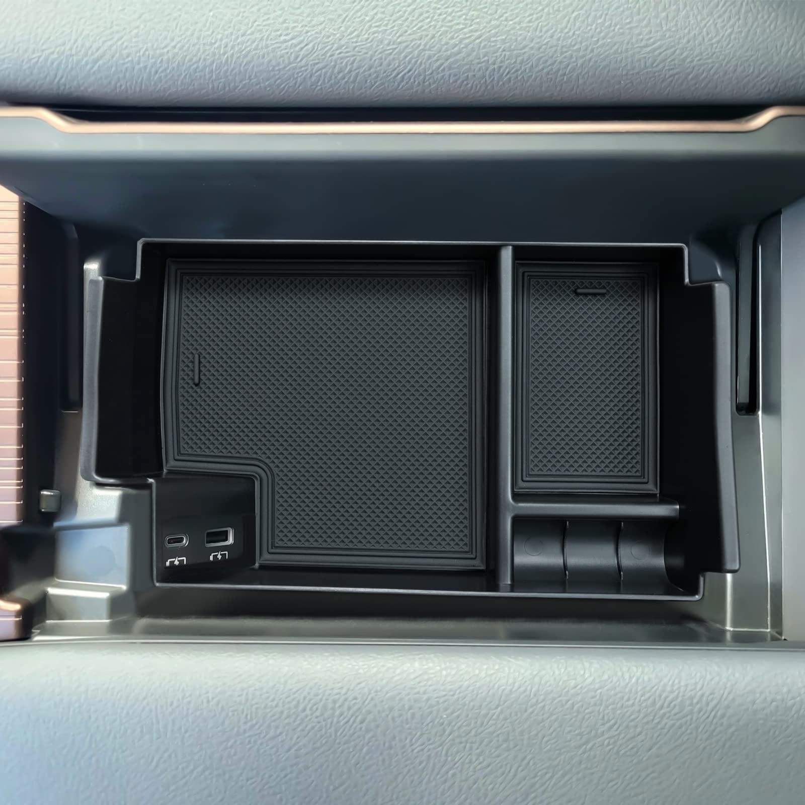 Topinstall Console Organizer Compatible With 2021-2025 Toyota Sienna, Armrest Box Secondary Storage Center Console Tray Coin Container Abs Plastic