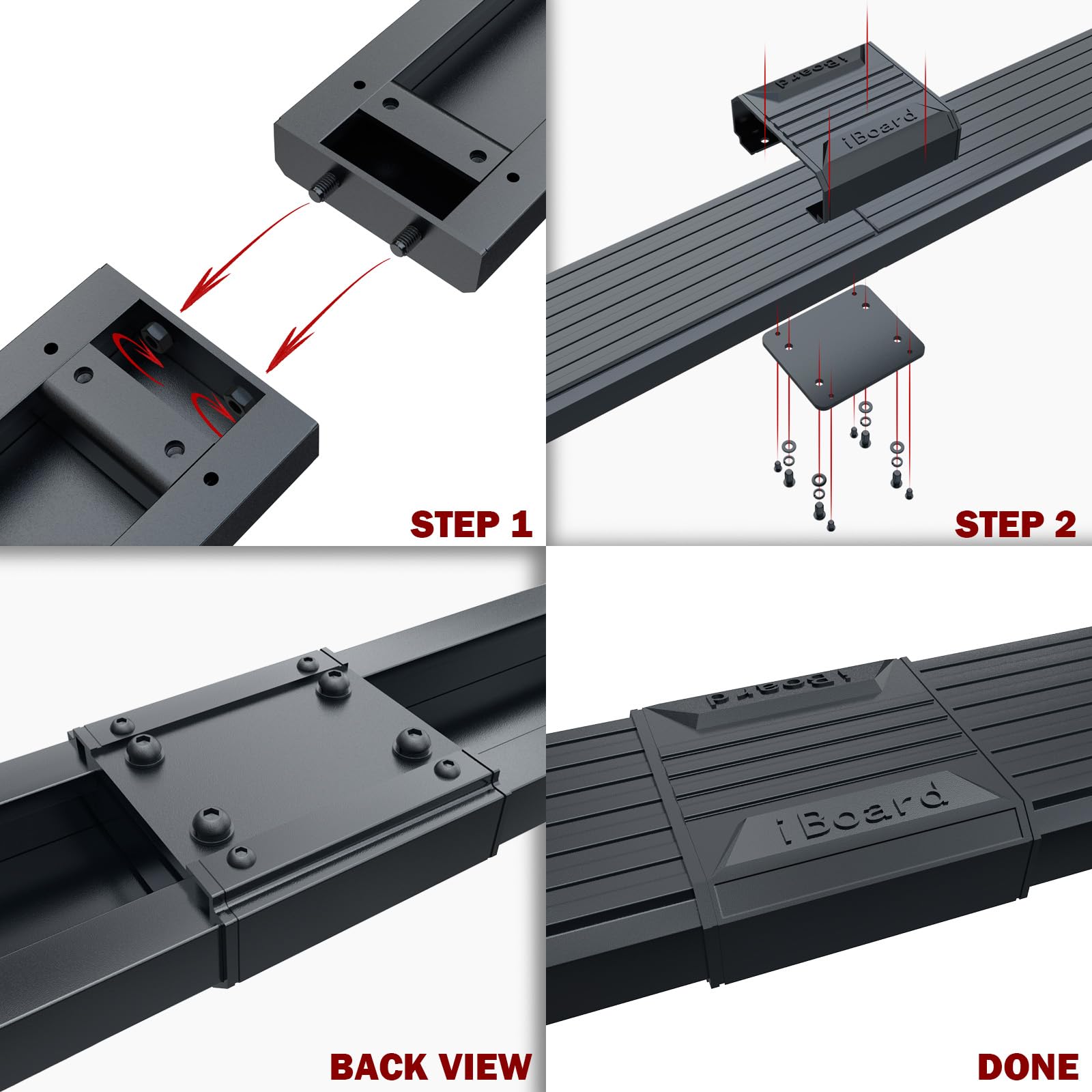 APS Running Boards (Side Steps Step Bars) Compatible with Ford Transit 2015-2025 Full Size Van 3-Door (Exclude 2022-2025 E-Trans