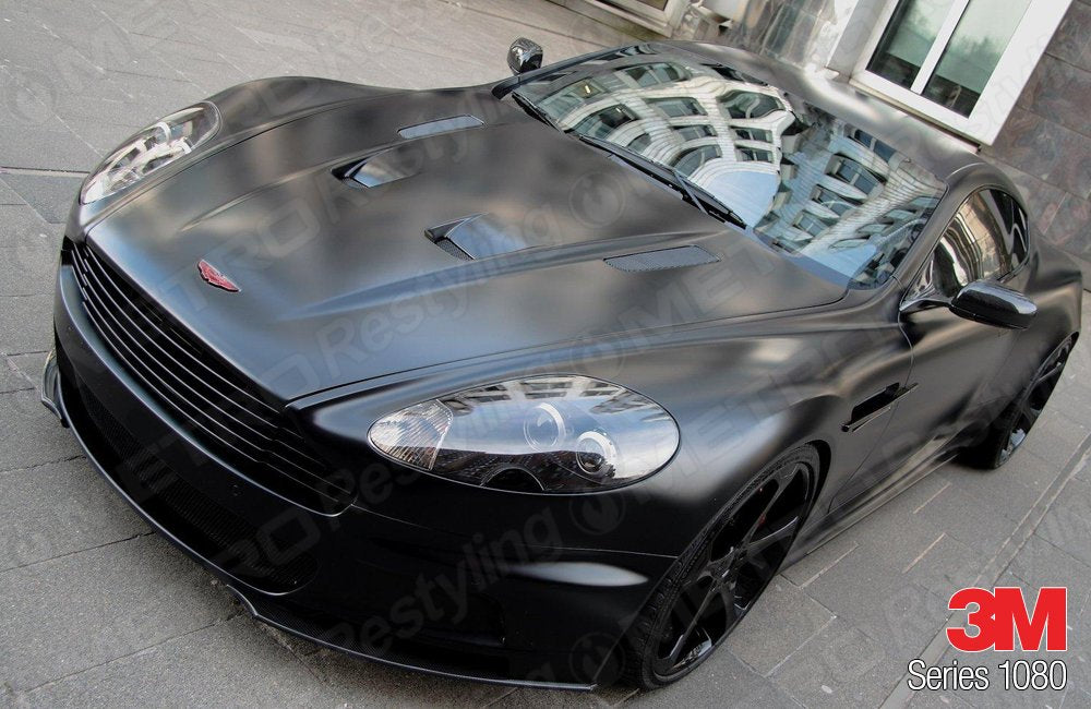 3M Car Wrap Vinyl Film, S12 Model, Satin Black, 5ft x 3ft (15 sq/ft), Durable Vinyl Material
