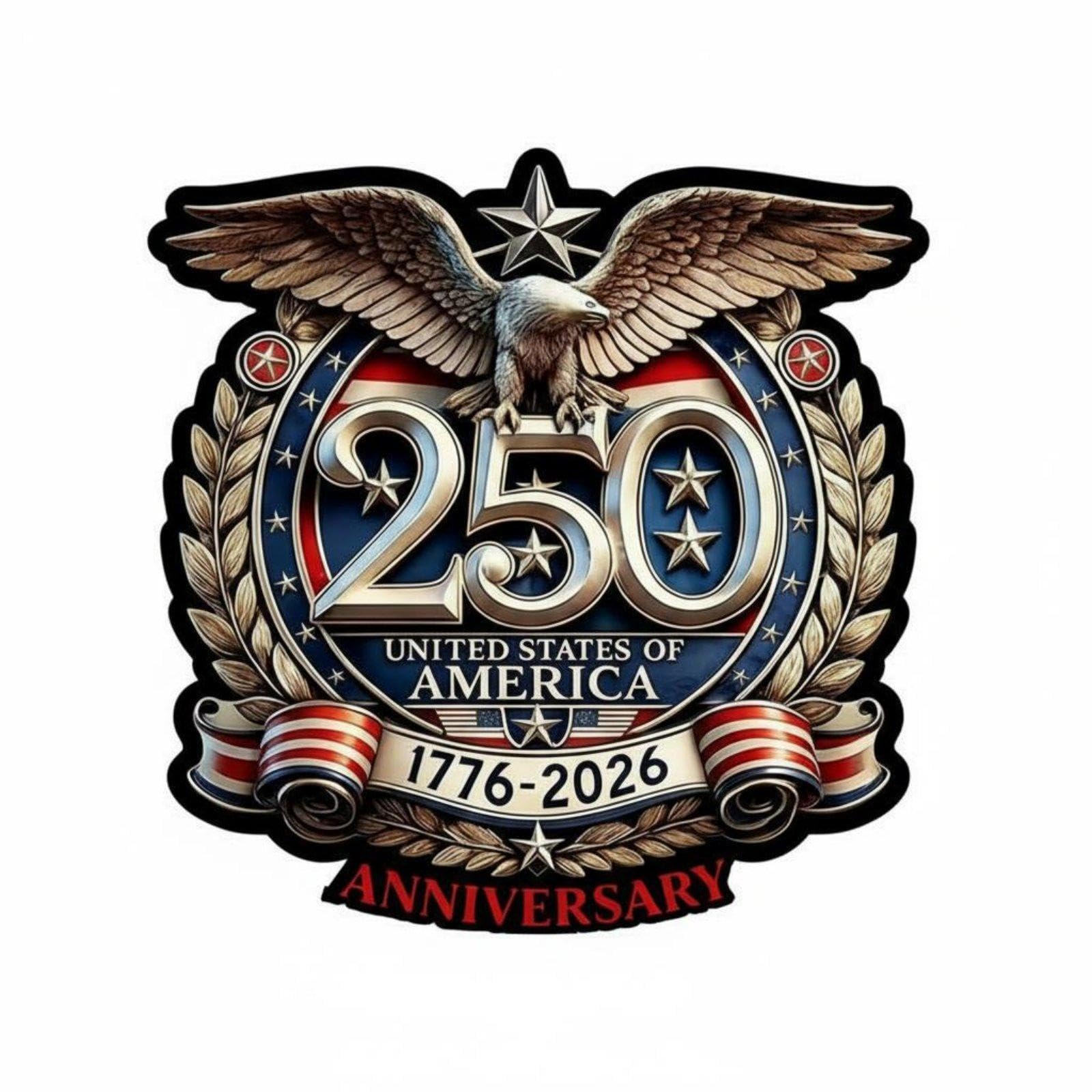 Ecomistiq250Th Anniversary Car Sticker Weatherproof Car Window Decal Weather Resistant American Flag Animal Decal For Nationalis