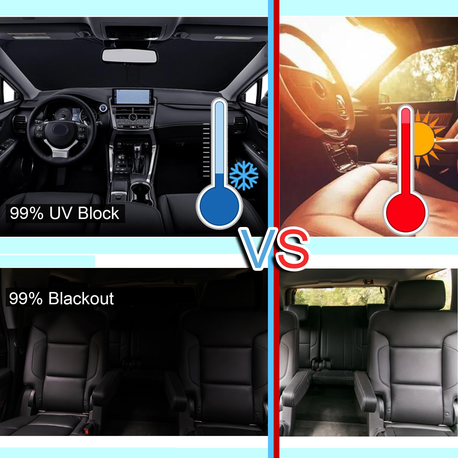 Kmf 8Pcs Full Window Sun Shade Custom Fit For Ford Expedition Accessories 2018-2024(Not For Max Xlt), Privacy Car Window Covers