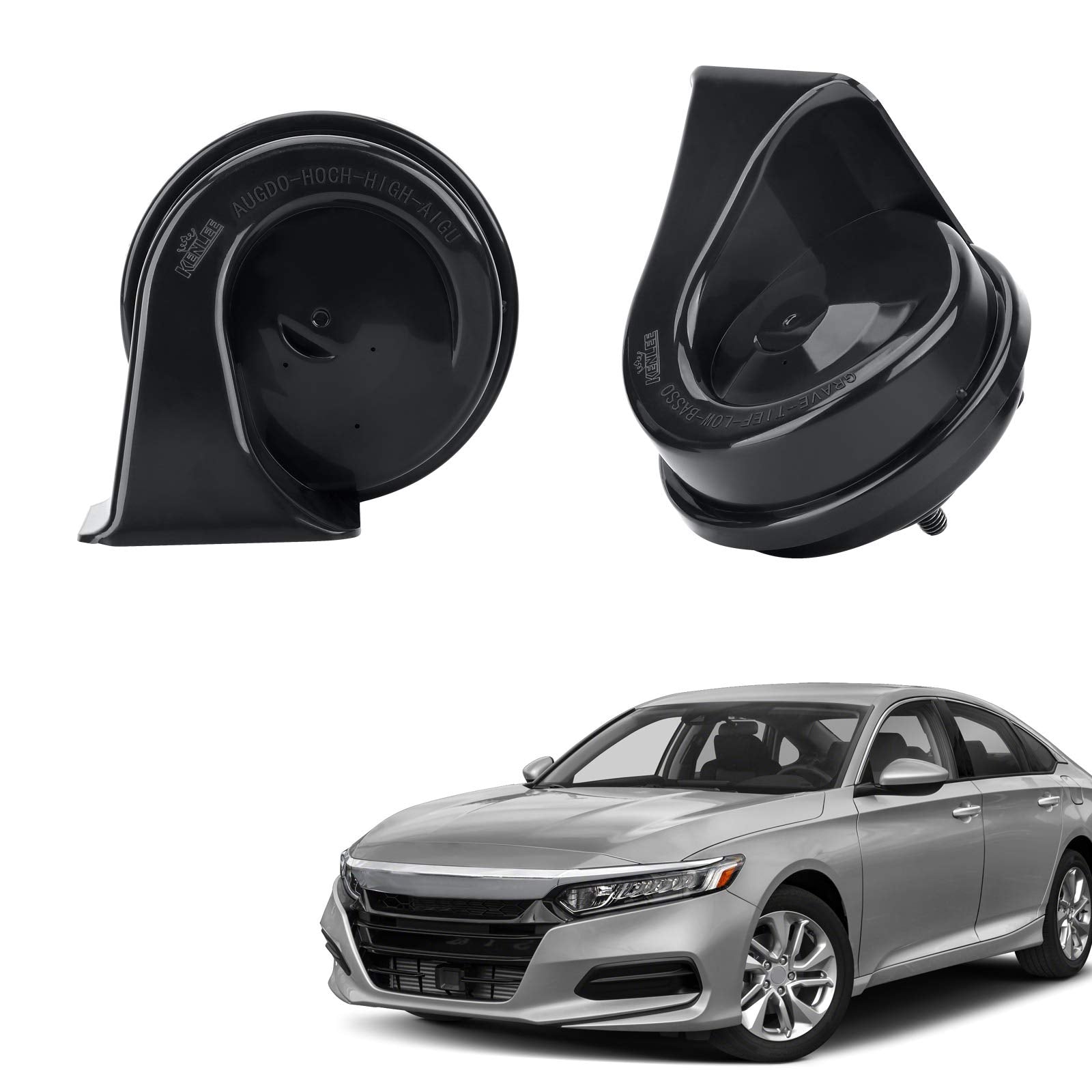 Seineca Car Horn Compatible With Honda,12V Waterproof Snail Horn 110-125Db High/Low Tone (With Two Pairs Of Horn Plug)