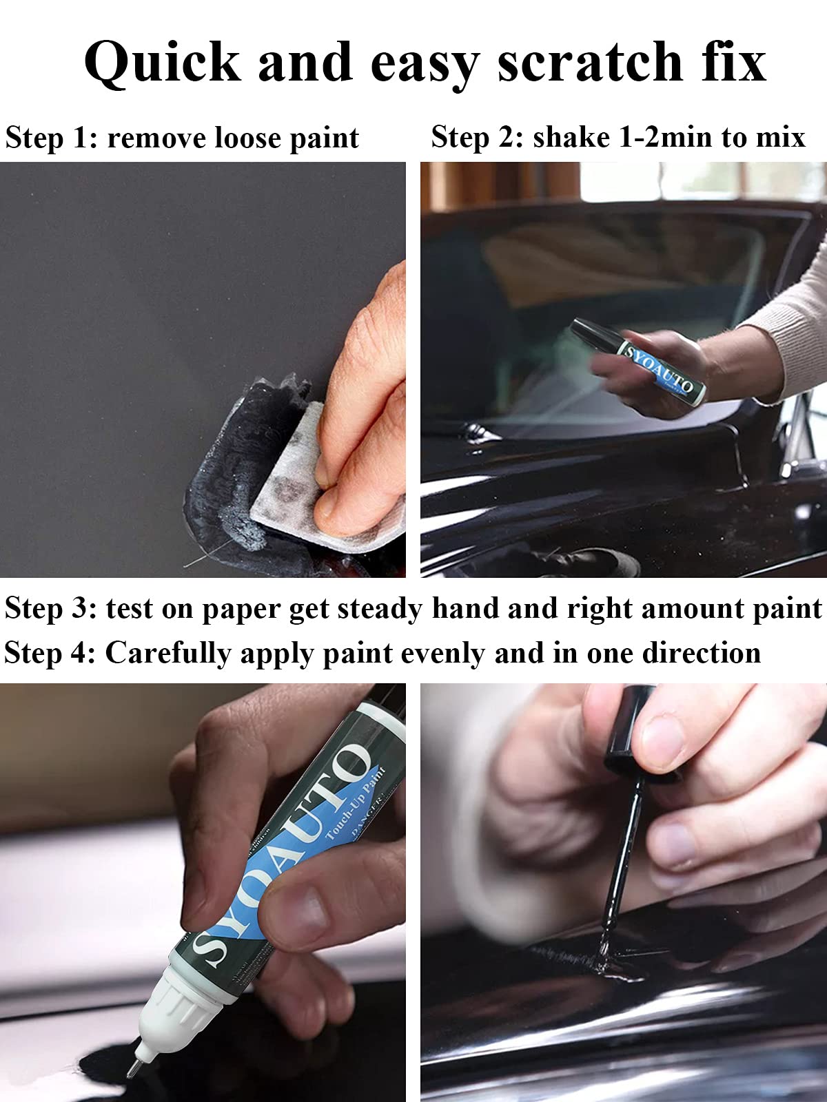 Syoauto Summit White Gaz Touch Up Paint Fit For Chevrolet Auto Touch Up Paint Scratch Repair Automotive Paint Scratch Remover 2