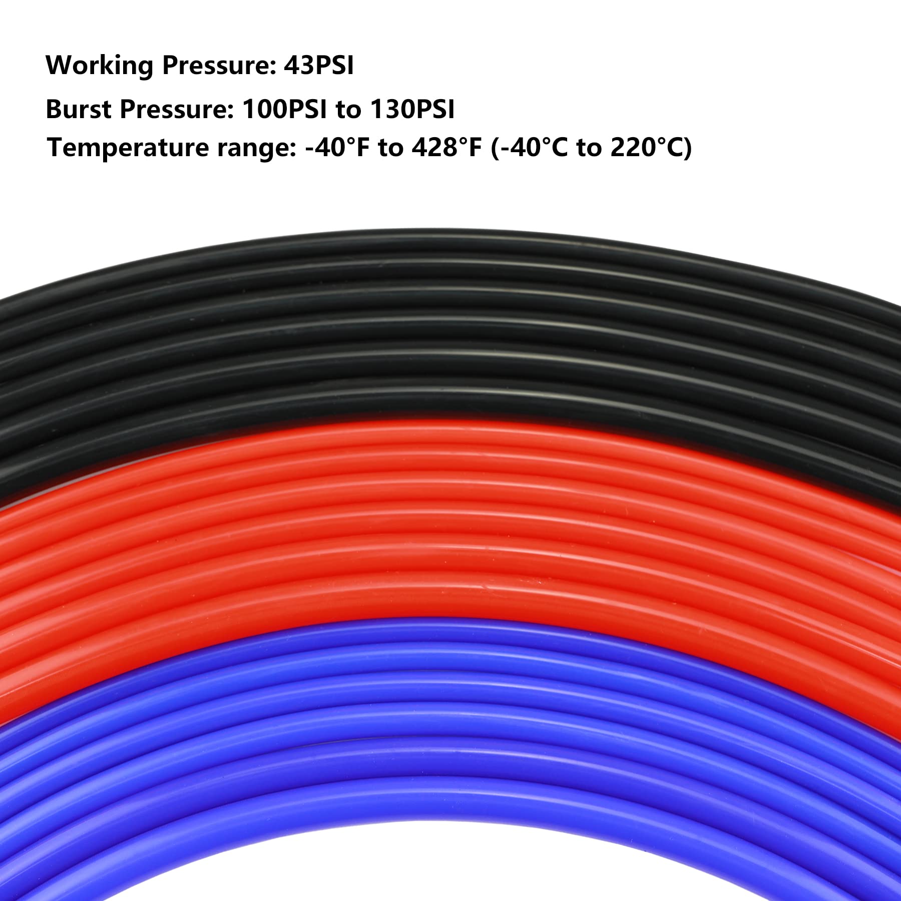 Ucreative 5Ft Id 1/8'' (3Mm) High Temperature Silicone Vacuum Tubing Hose 130Psi Max Pressure Blue