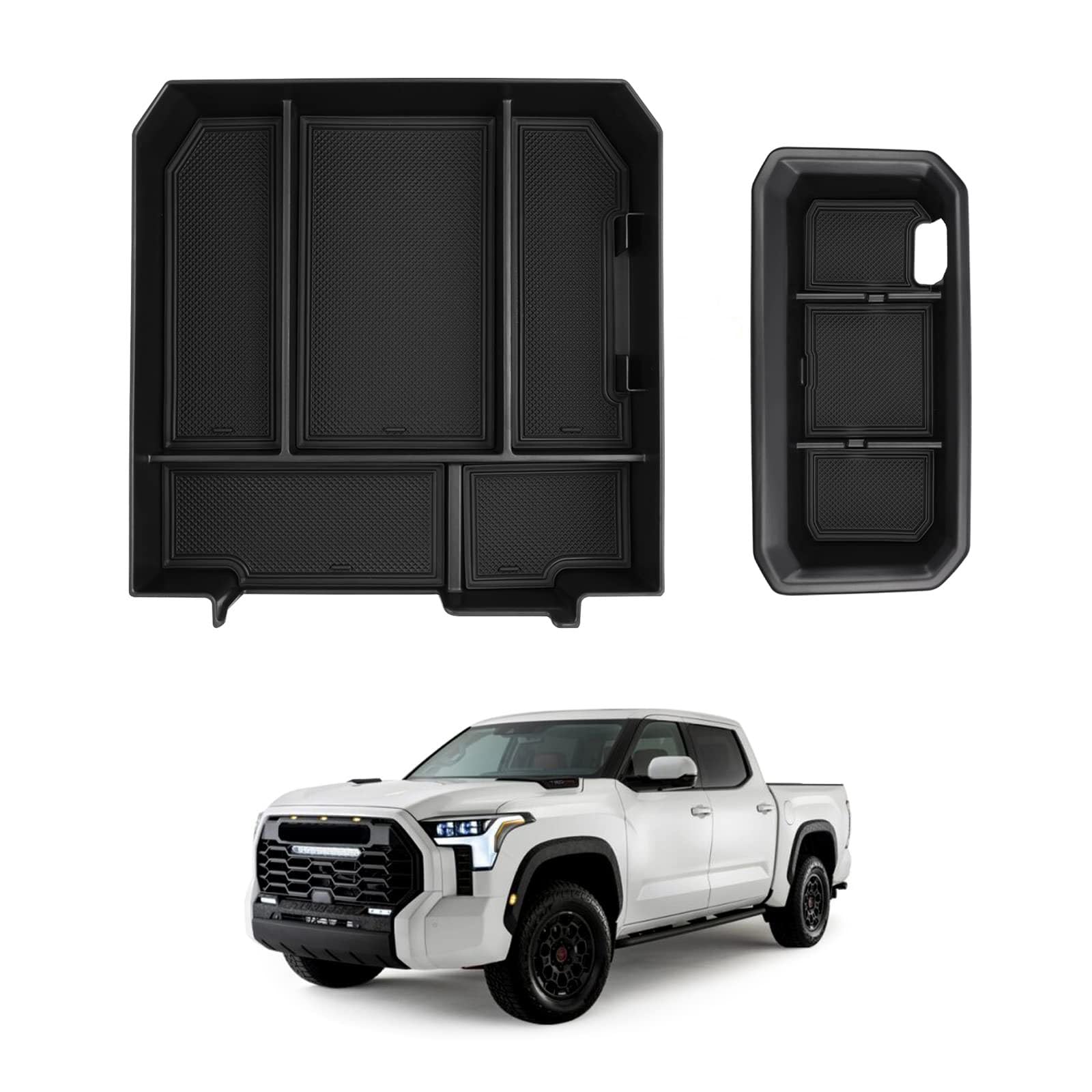 Autorder 2PCS Center Console Organizer for Toyota Tundra 20222026 Accessories Dashboard Organizer Armrest Storage Box Secondary