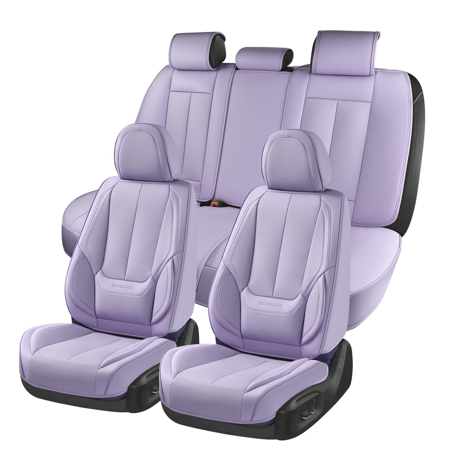Coverado Car Seat Covers Full Set, Seat Covers For Cars, Car Seat Cover, Car Seat Protector Waterproof, Nappa Leather Car Seat C