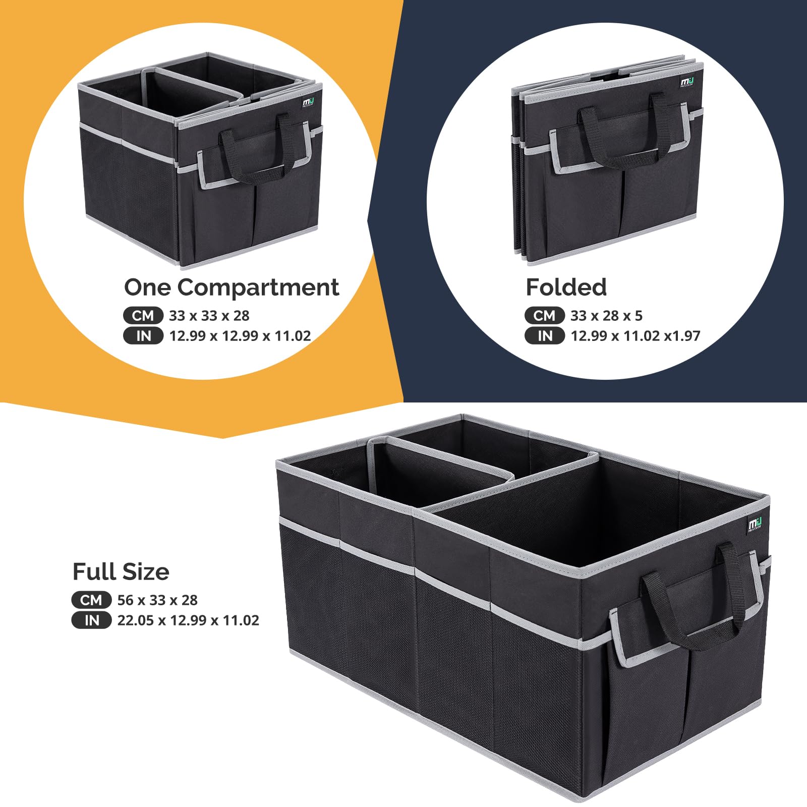 Miu Color Trunk Organizer For Suv (Black Gray, Standard)