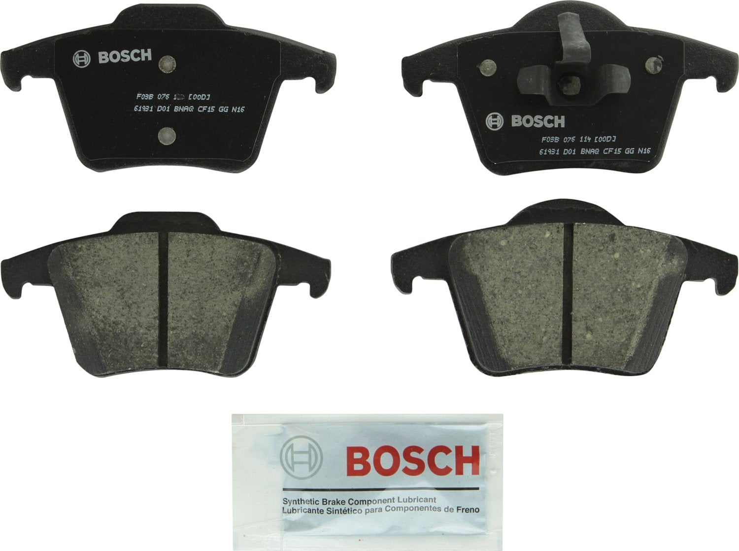 BOSCH BC980 QuietCast Premium Ceramic Disc Brake Pad Set - Compatible with Select Volvo XC90; REAR