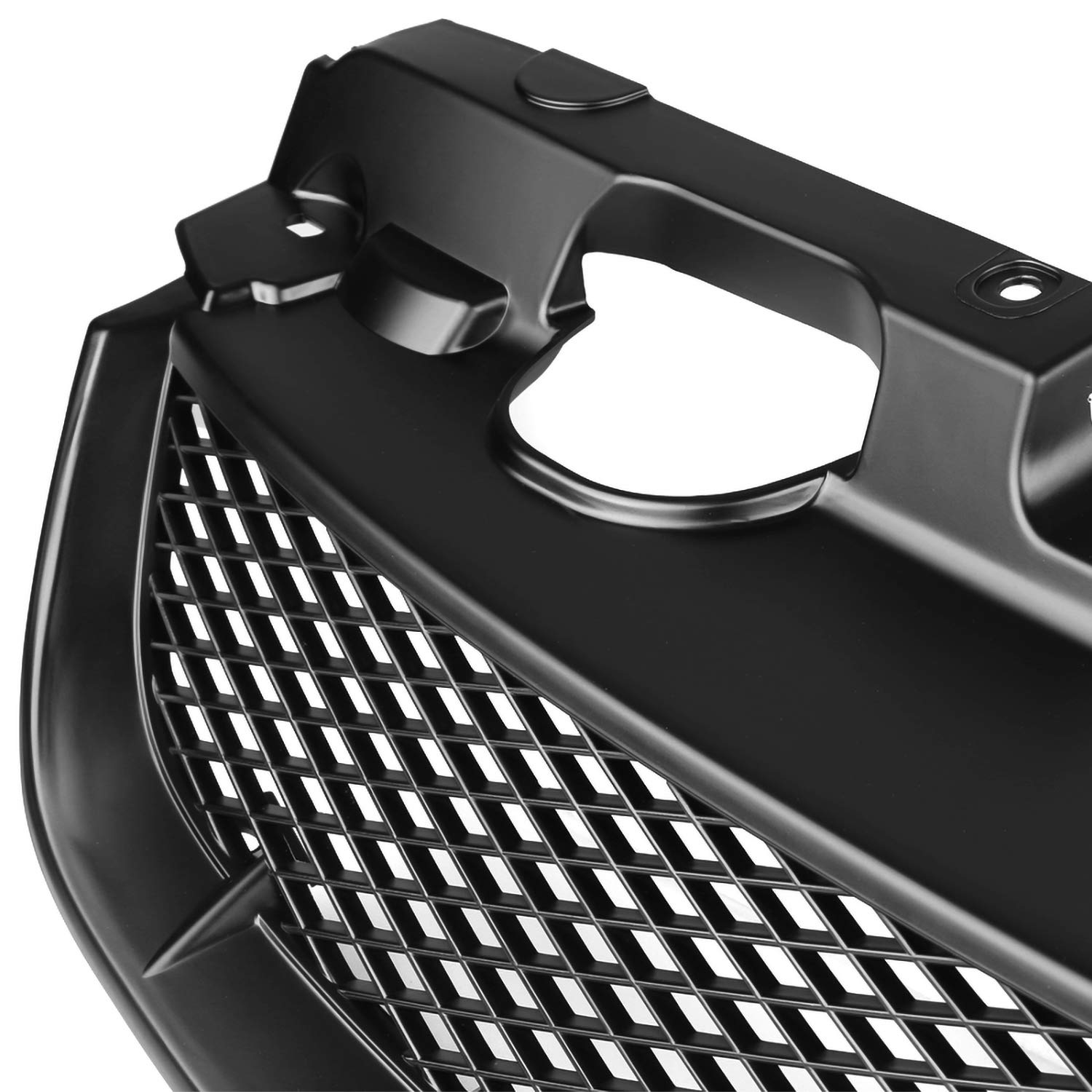 SPEC-D TUNING Matte Black Mesh Bumper Hood Grille for 2004-2005 Honda Civic Coupe/Sedan - Model HG-CV04TRBB-RS