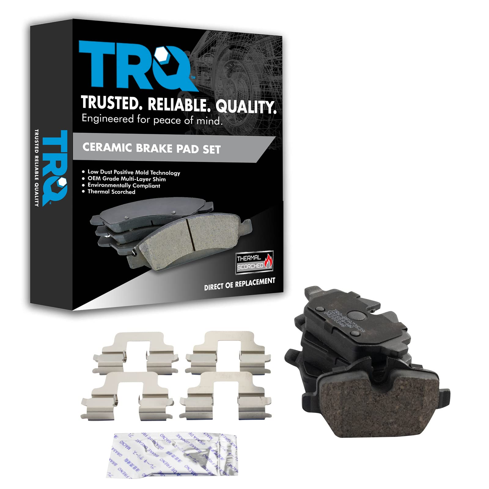 TRQ Rear Brake Pads Ceramic Compatible with 2011-2018 Mini Cooper Countryman 2013-2016 Cooper Paceman