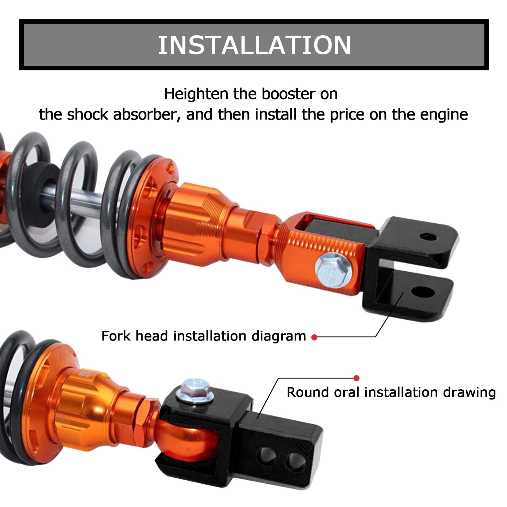 psler M8 Motorcycle Shock Extender Adapter - Black Aluminum Alloy Riser with High Damping Device, Thicken Pad and Screws