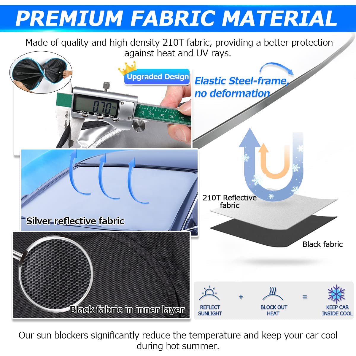 Karltys 3Pcs Windshield Sun Shade For 2017-2022 Honda Crv, Thickened Front And Side Window Sunshade Custom Fit Cr-V, Foldable Su