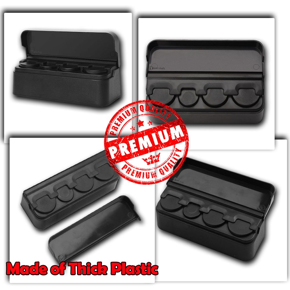 Zento Deals Sturdy Black Coin Organizer-Auto Car Coin Case Storage Mini Box Plastic Holder