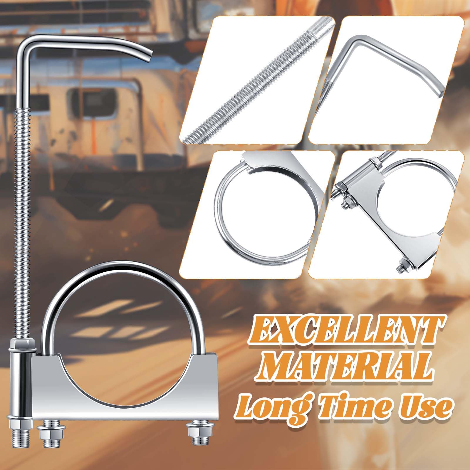 4 Pcs Exhaust Clamp with Hanger, Universal Exhaust Hangers (2.5 Inch)