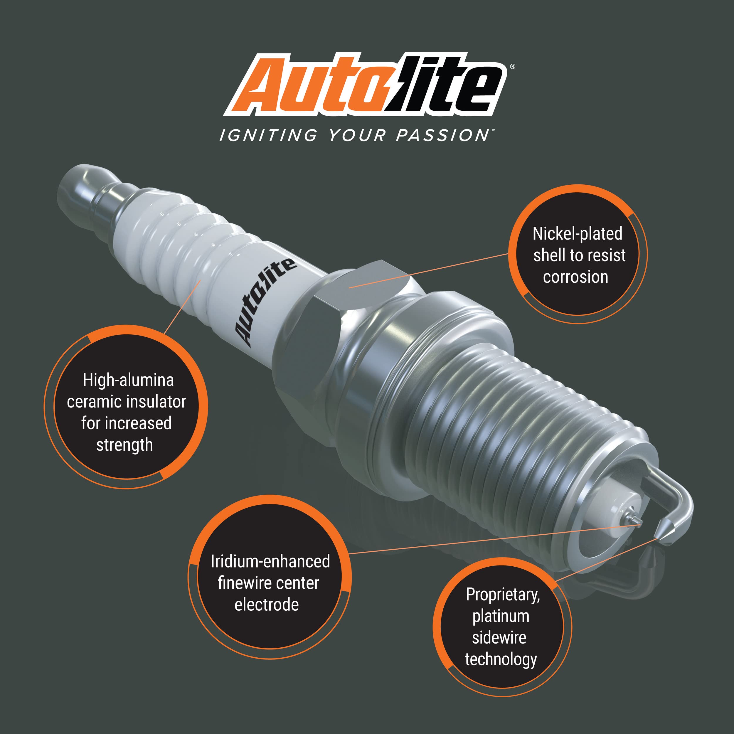 Autolite Iridium Xp Automotive Replacement Spark Plugs, Xp5325 (Pack Of 4)