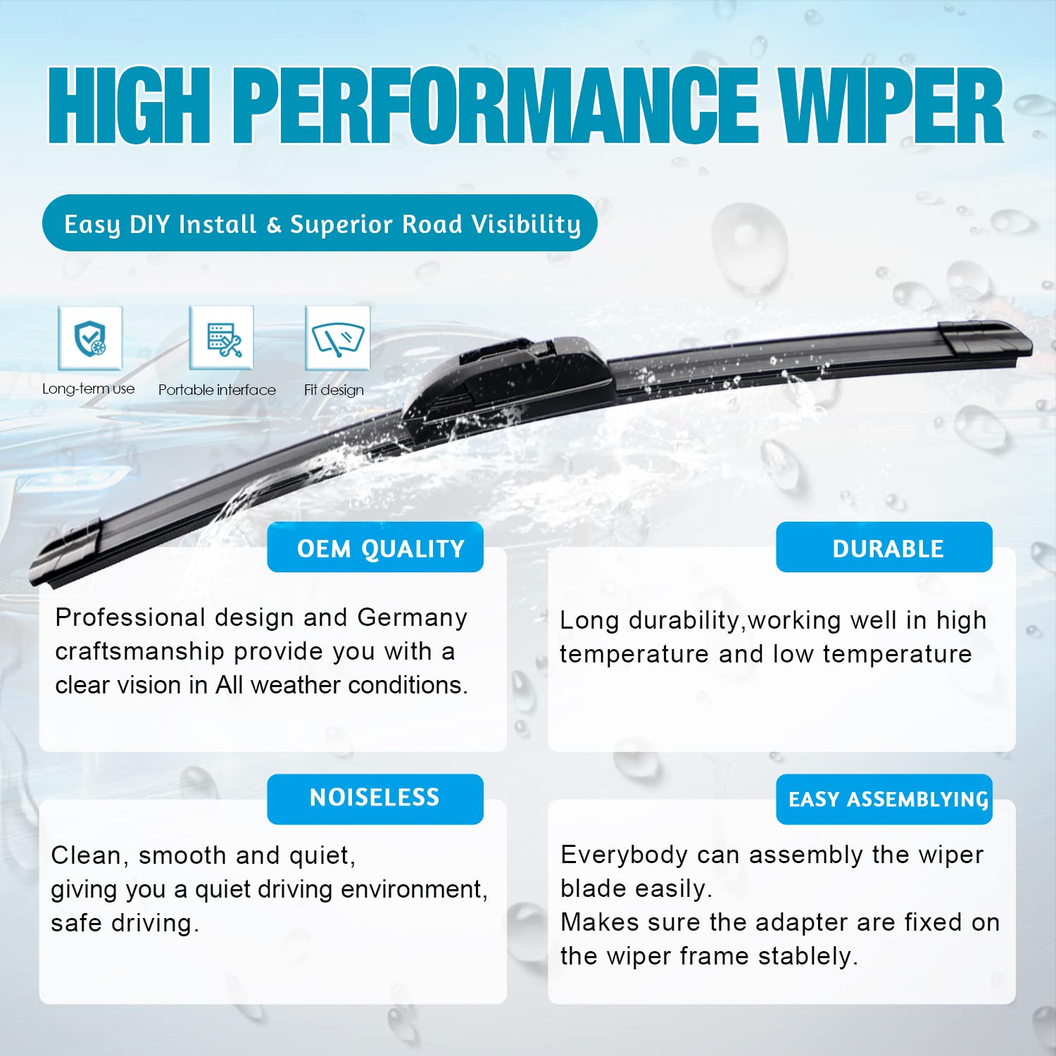 Vtogoi Wiper Blades With Rear Wiper Blades Set For Mini Cooper 2007-2012,Automotive Replacement Windshield Wiper Blades, That Me