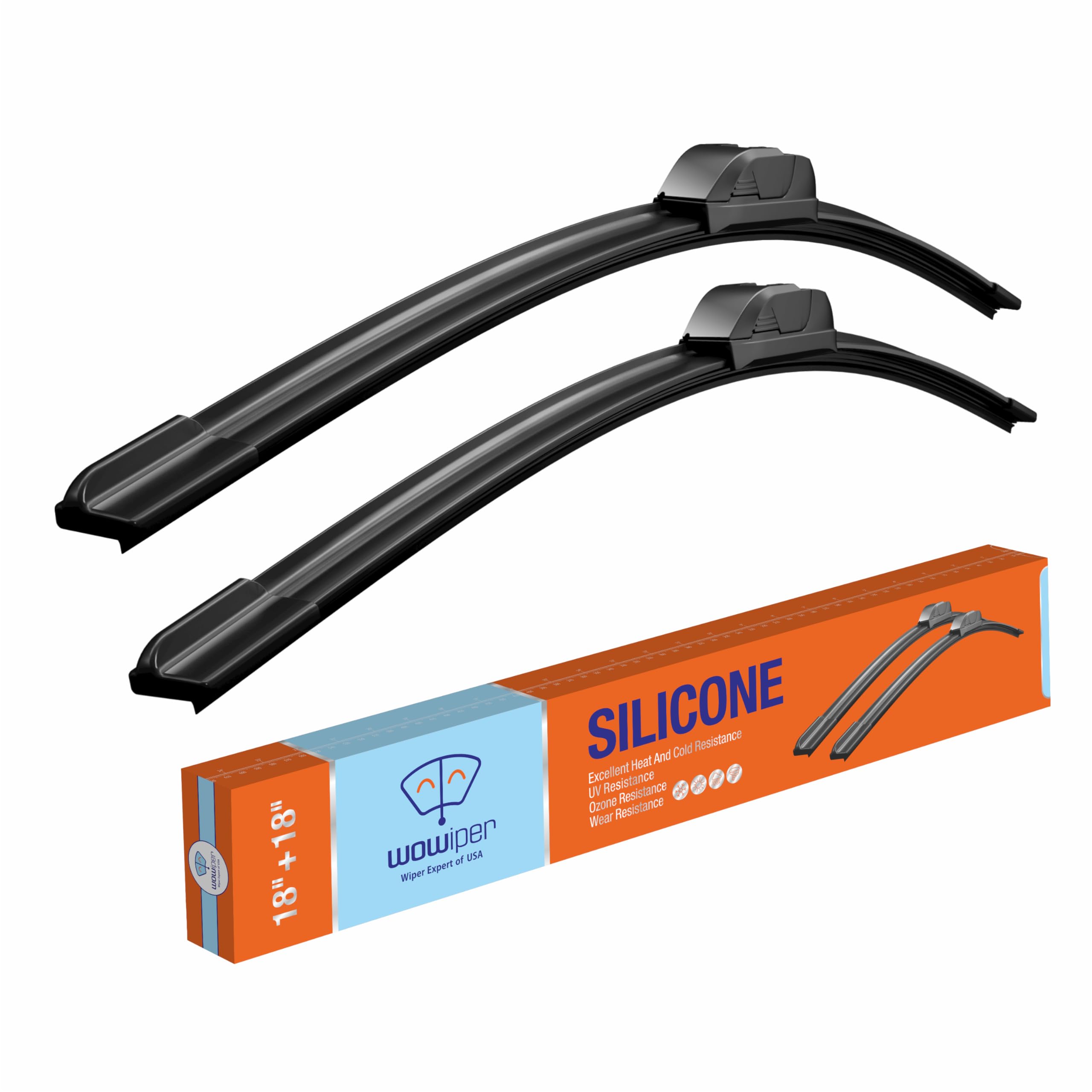 Wowiper 18 Inch Silicone Wiper Blades 2 Pack Replacement For Ford Ranger 2011-1999 Commander 10-06/Chevrolet Hhr 2011-2006 Oem Q