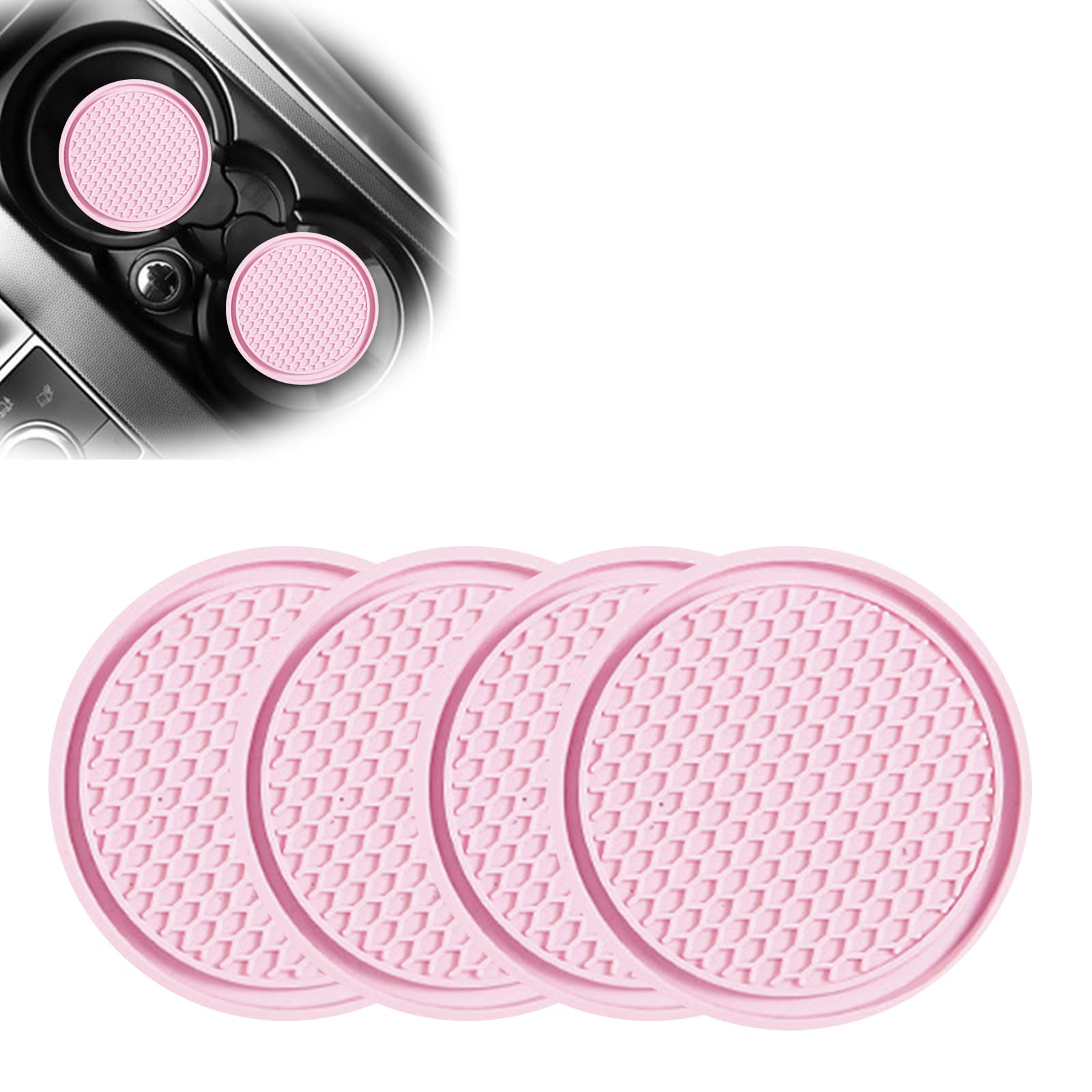 Sodcay 4 Pcs Car Cup Holder Inserts, Anti Slip Pvc Honeycomb Waterproof Fixed Tea Coasters, Universal For Vehicle Interior Cup M