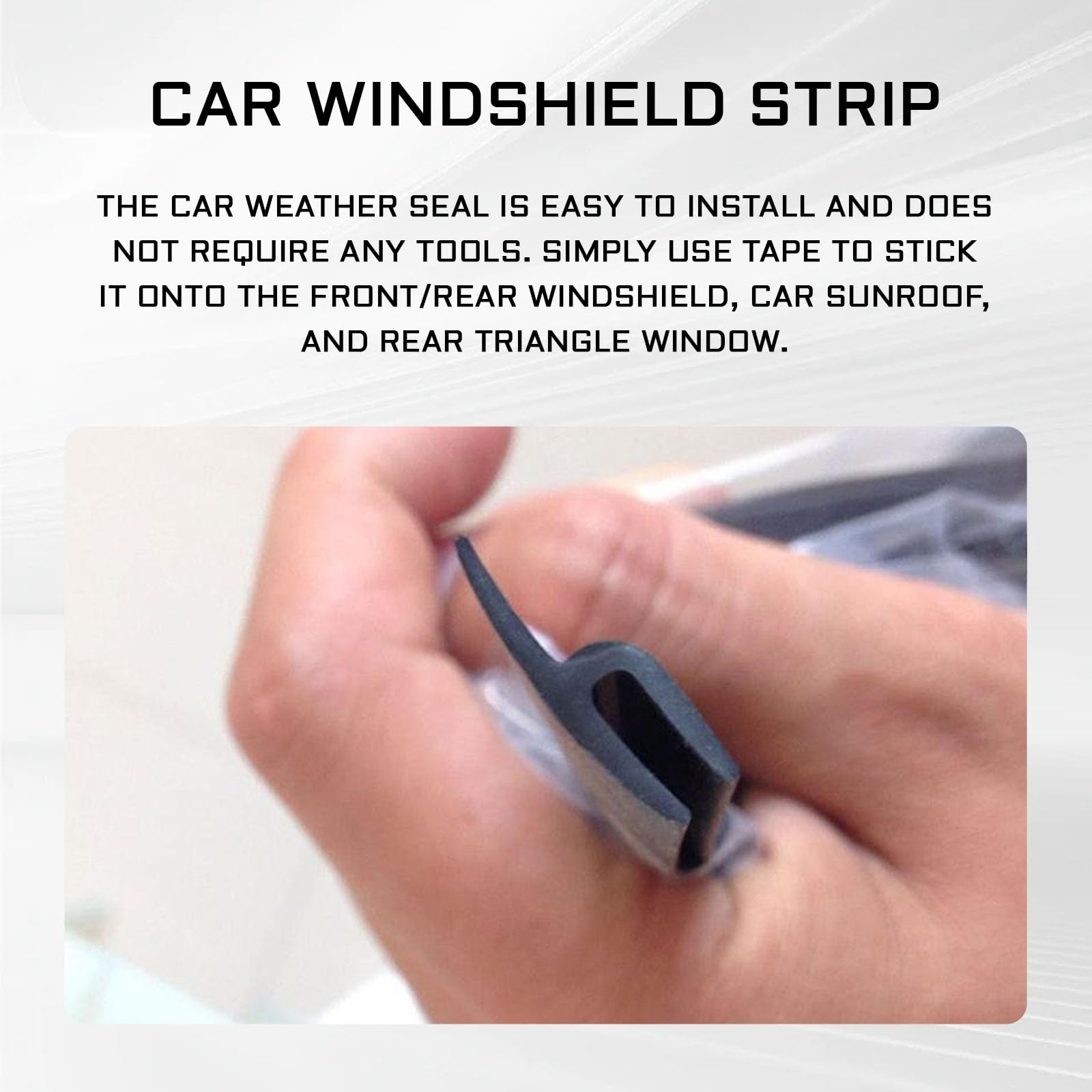 Llii 1.7M/ 5.6Ft Windshield Cowl Molding Rubber Seal Trim Strip, Weather Windshield Panel Sealed Stripping Seal Strips, Black Wi