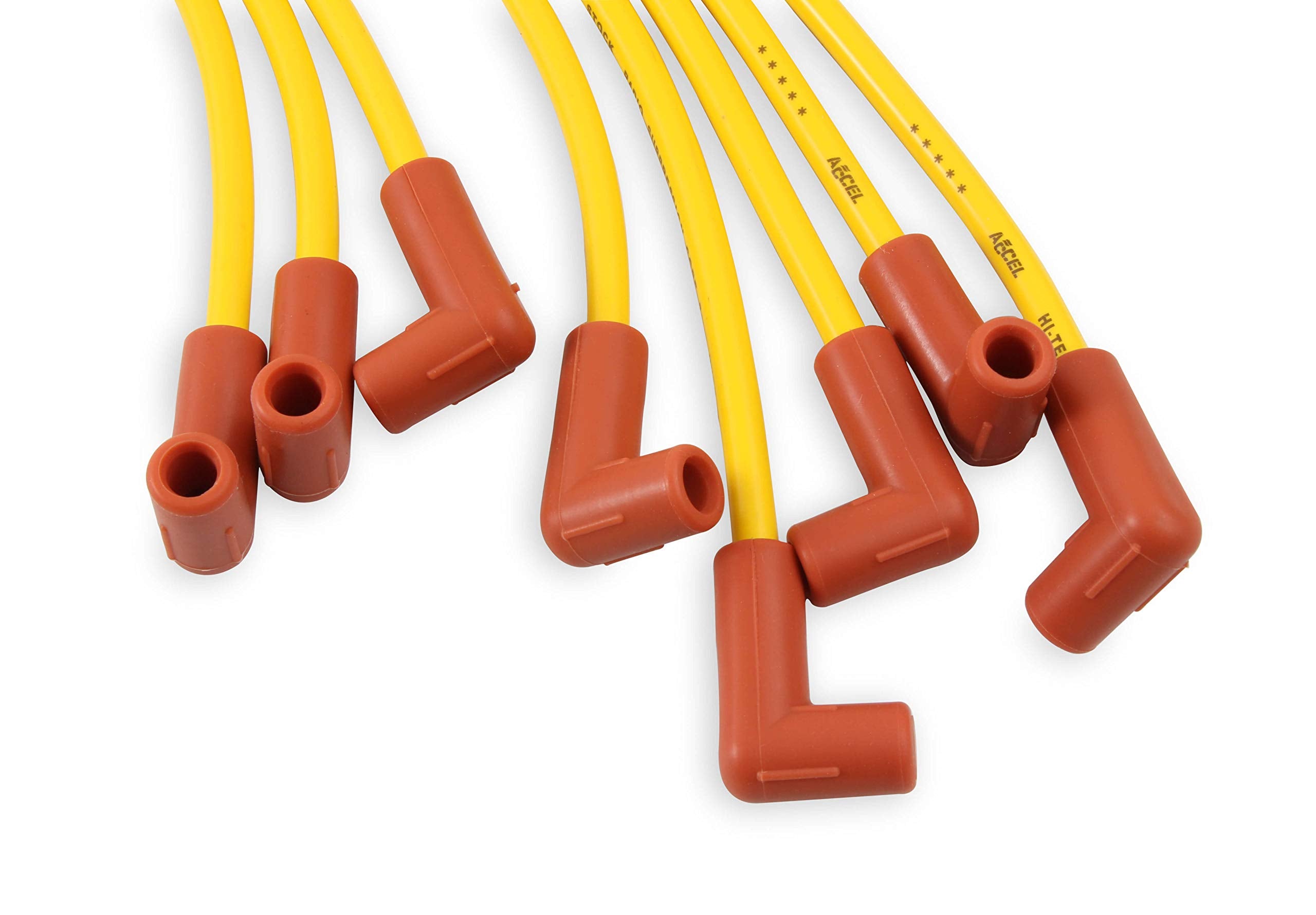 Accel 4048 Spark Plug Wire Set - 8Mm - Yellow With Hei Stock Style Boots