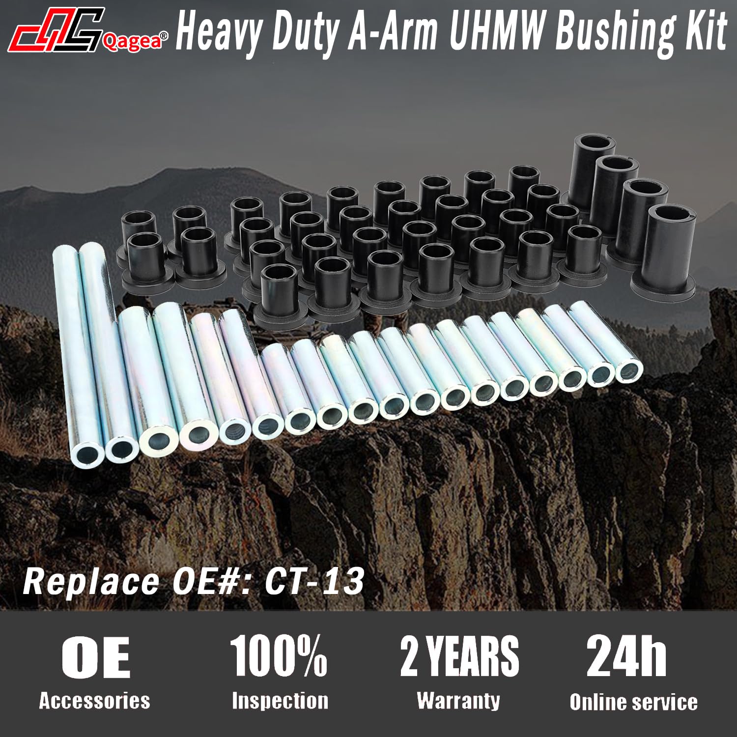 Qagea Heavy Duty A-Arm Uhmw Control Arms Bushing Kit Replacement For Polaris Sportsman 550/850/1000, Replace Ct-13