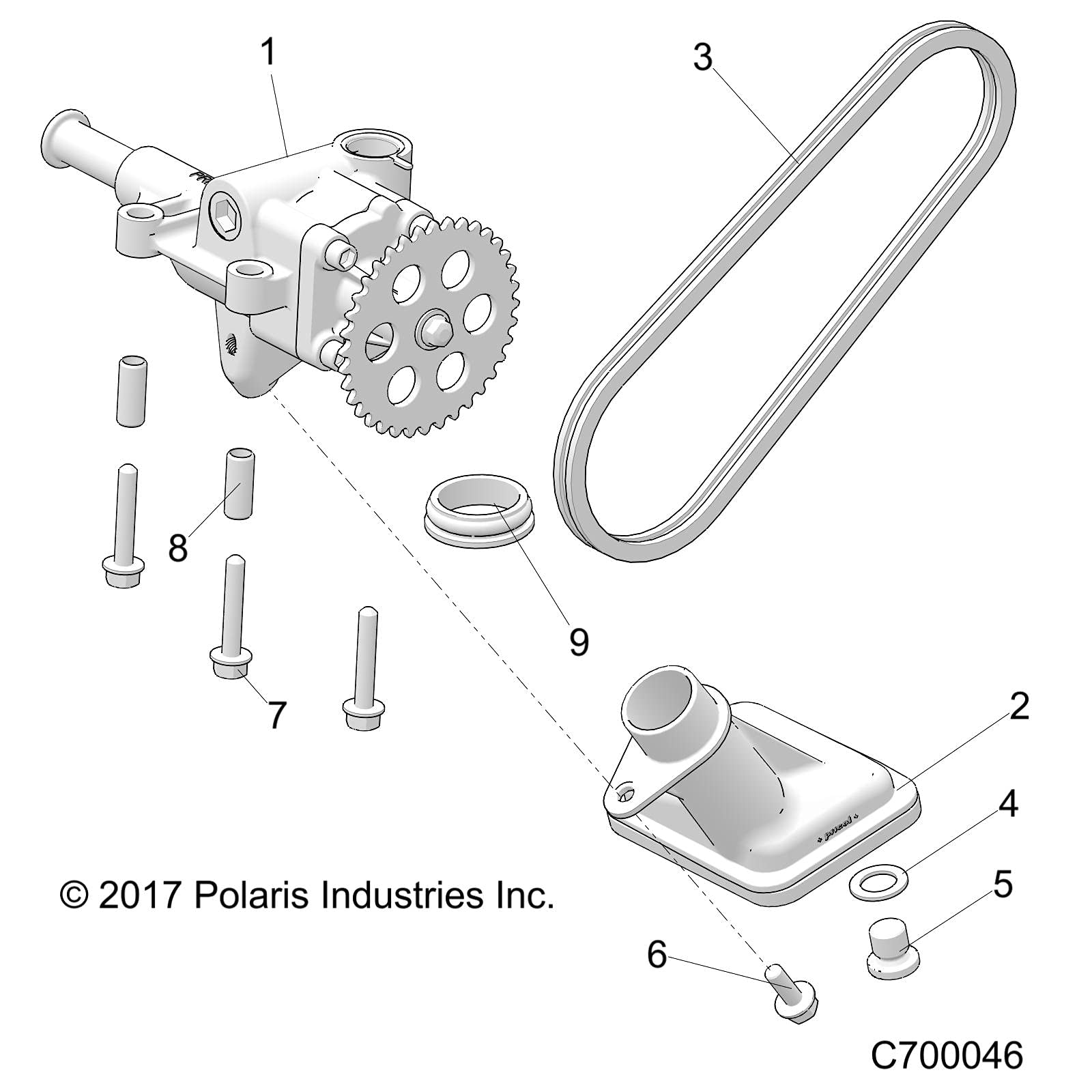 Polaris Ranger Chain-Oil Pump Drive,G-90 [From 02/27/2023], Genuine Oem Part 3225043, Qty 1