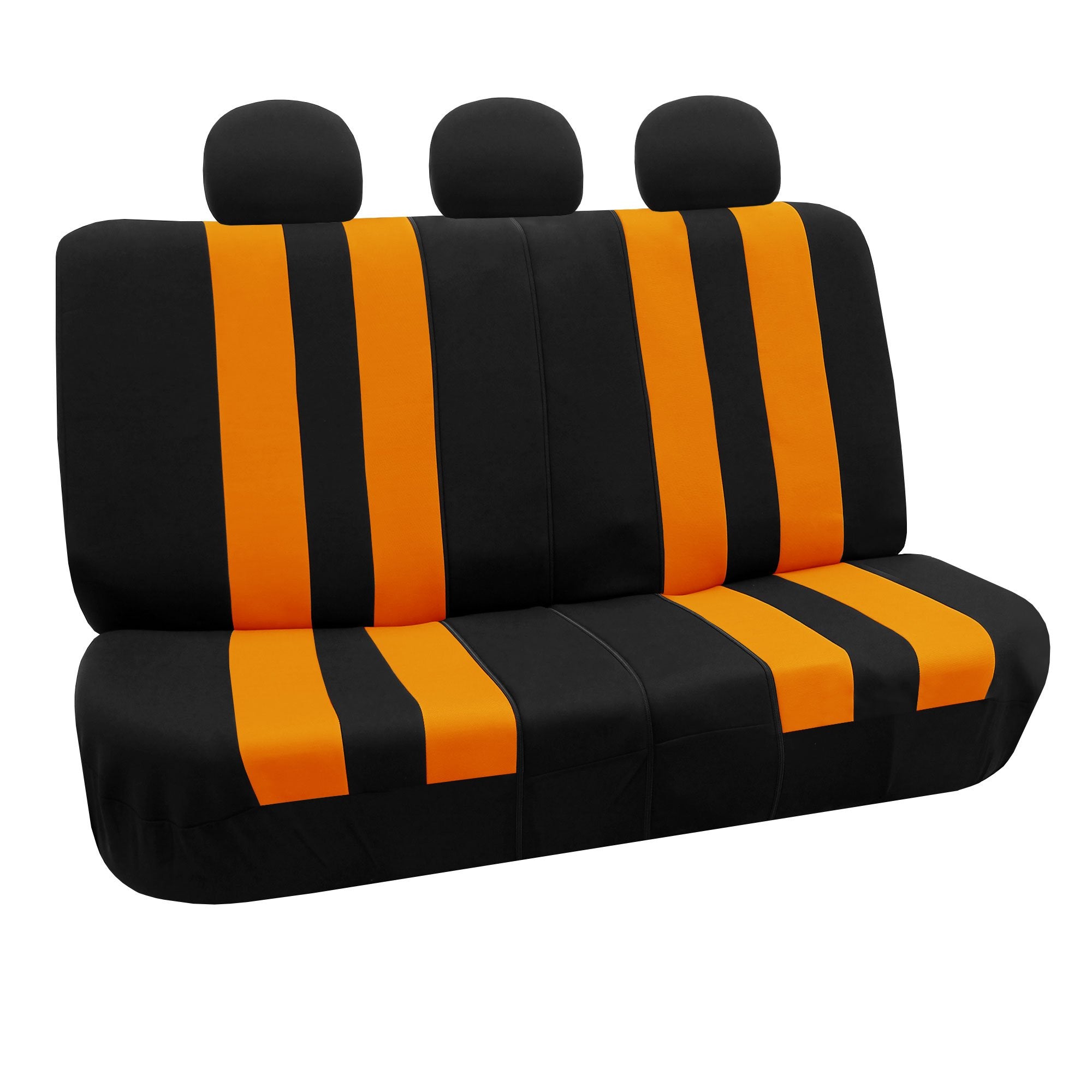 FH Group Striking Striped Car Seat Covers  Rear Bench Seat Set with 3 Middle Zipper Design for Split Seats, Universal Fit Washa