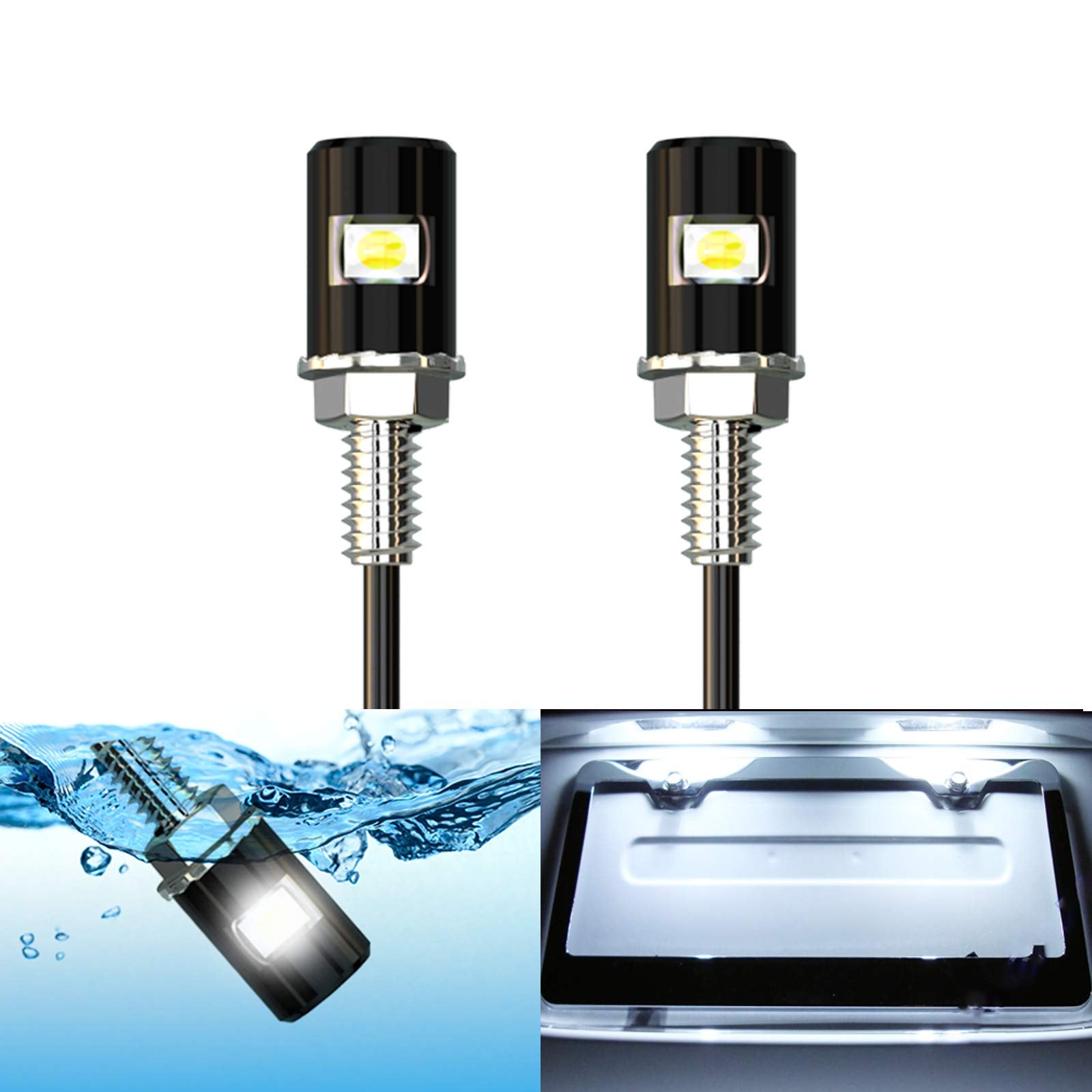 Weimeltoy License Plate Light, License Tag Screw Bolt Led, Super Bright 12V Waterproof License Plate Led Bulb Motorcycle Tag Lig