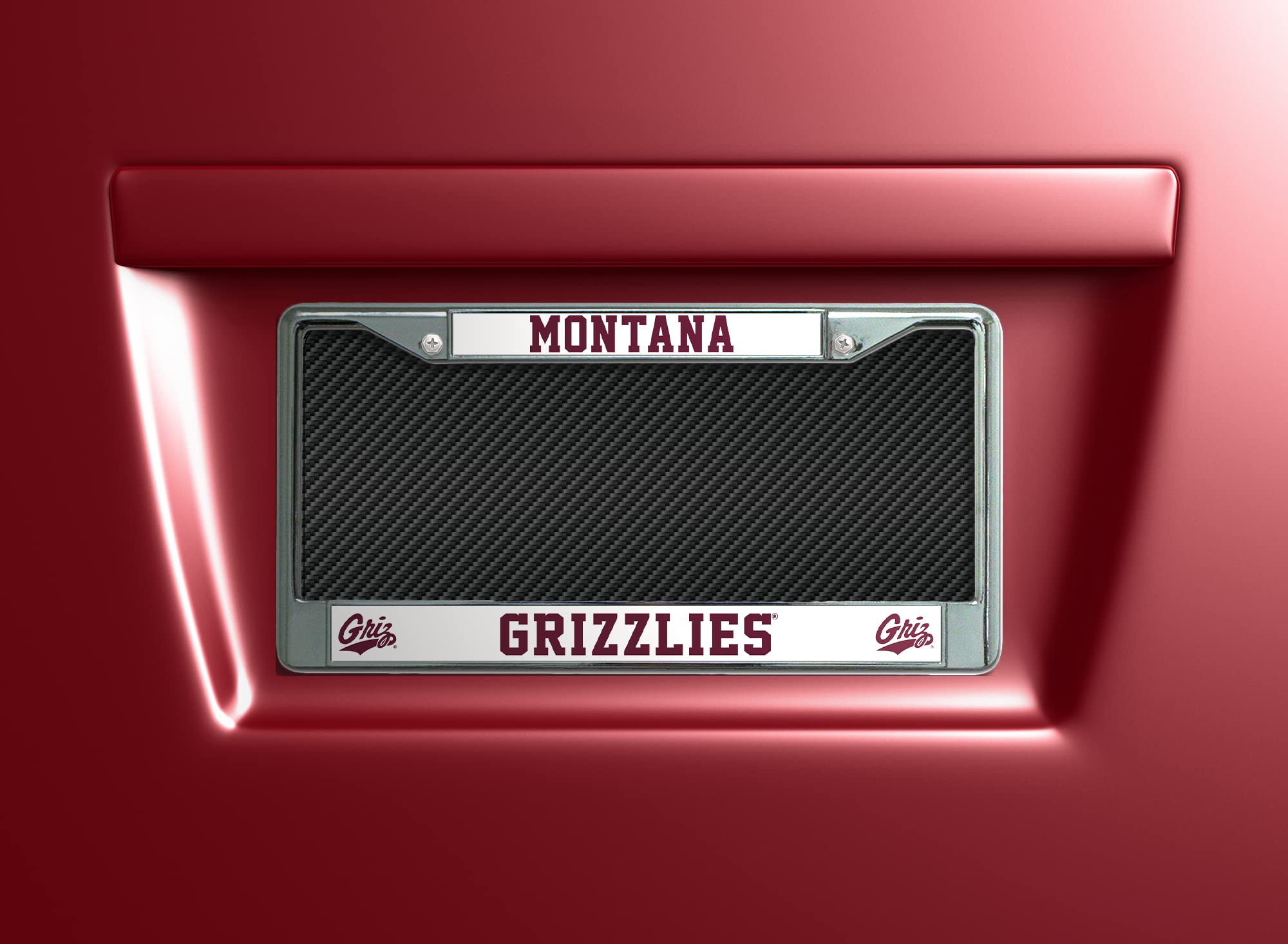 Rico Industries NCAA Montana Grizzlies Premium License Plate Chrome Frame 12 x 6