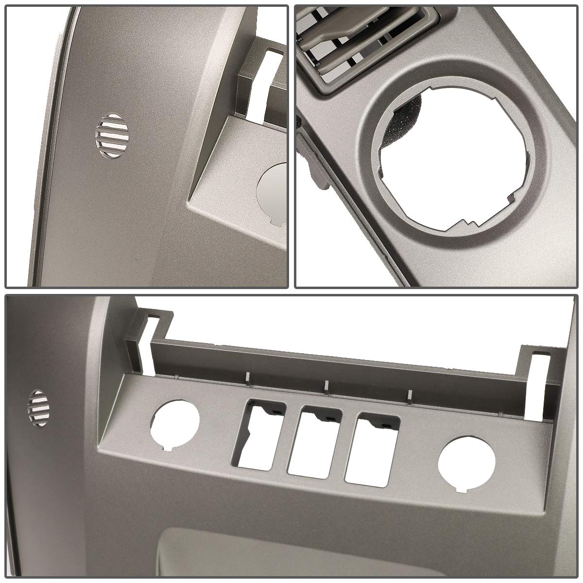 Dna Motoring Ztl-Y-0146 Center Dash Audio A/C Vent Surround Bezel W/Speaker Cover,Grey