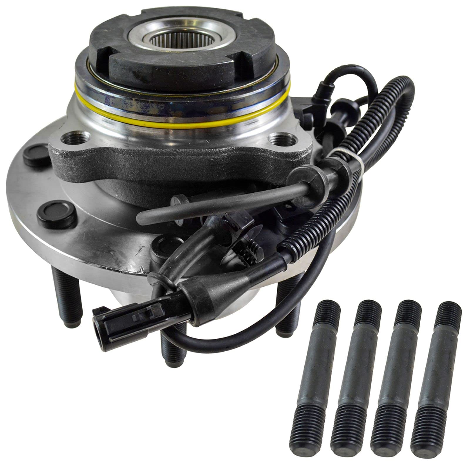 Trq Front Wheel Bearing & Hub Assembly 4Wd With Abs Sensor Compatible With 2003-2005 Ford Excursion 2003-2004 F-250 Super Duty F