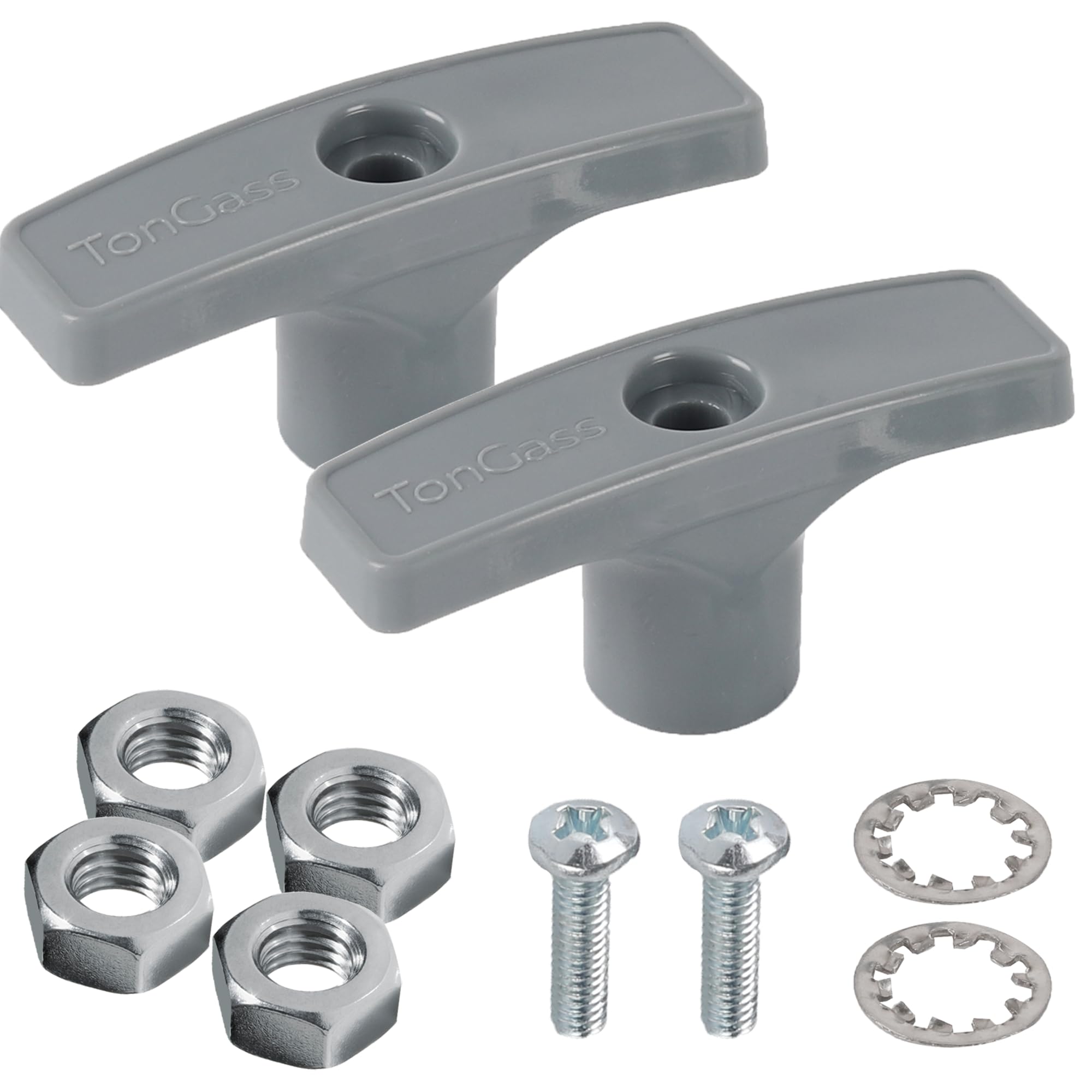 TonGass (2-Pack, Grey RV Waste Valve Handle Replacement for Extension Rod RV Parts Tank Hose Handle Waste Valve Handles Kits wit