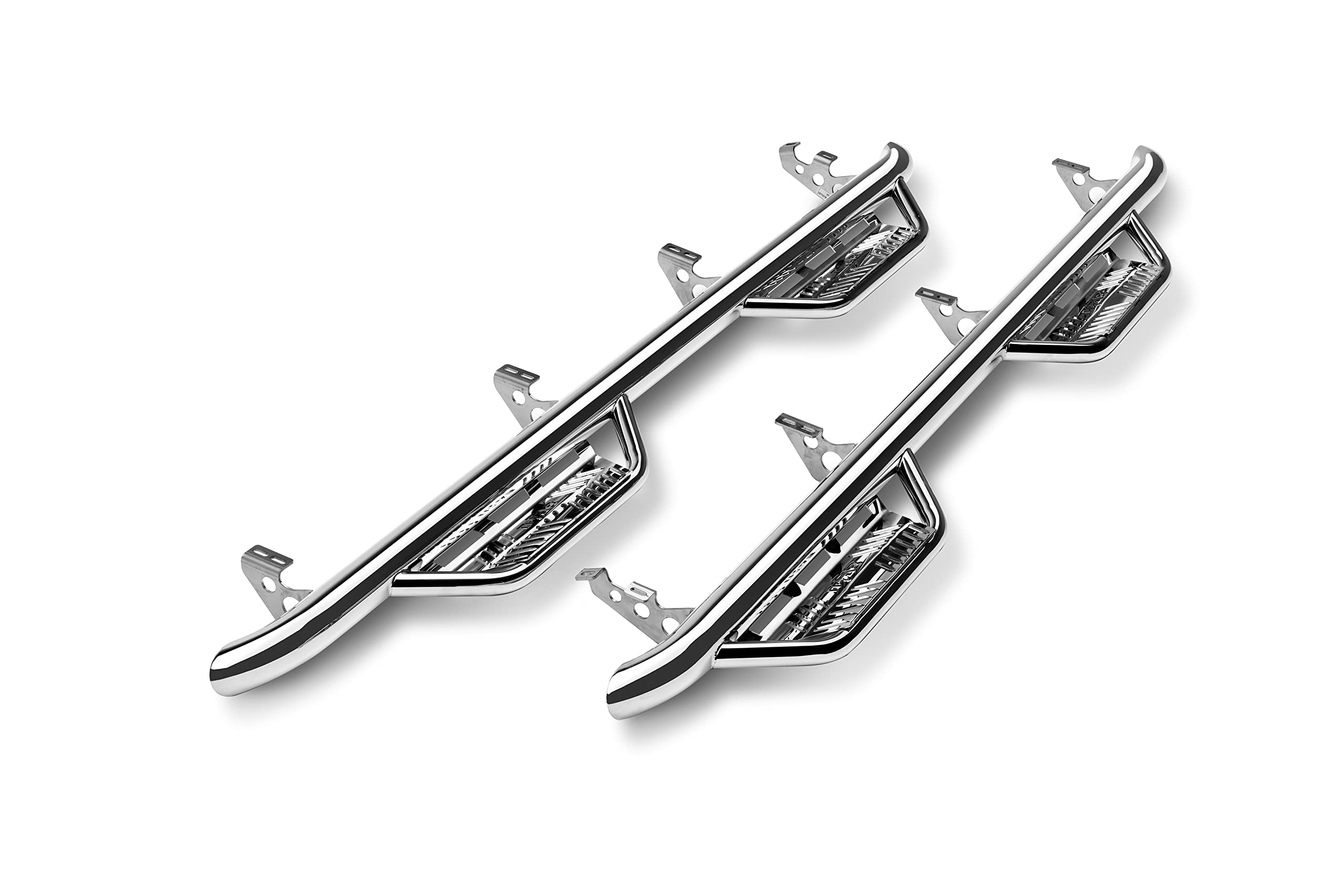 N-Fab Podium Ss Steps For Ford F-150 | Cab Length, Stainless Steel, Polished | Hpf1585Cc-Ss | Fits 2015-2024 Ford F-150, 2018-20