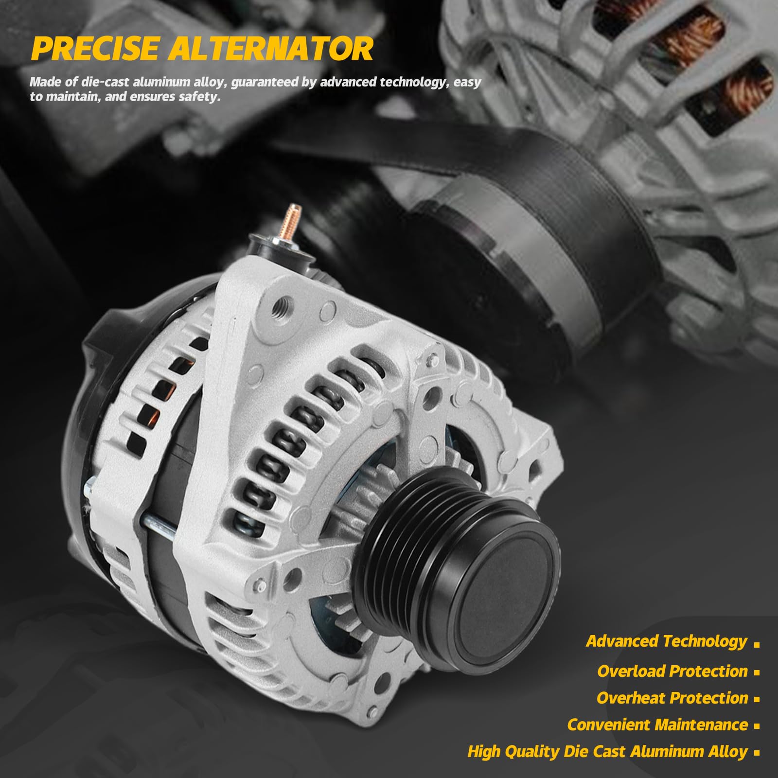YINAVAGAD 27060-0T130 Alternator for Toyota Corolla 1.8L L4 2011 2012 2013, for Toyota Matrix 1.8L L4 2011 2012 2013 2014, Repla
