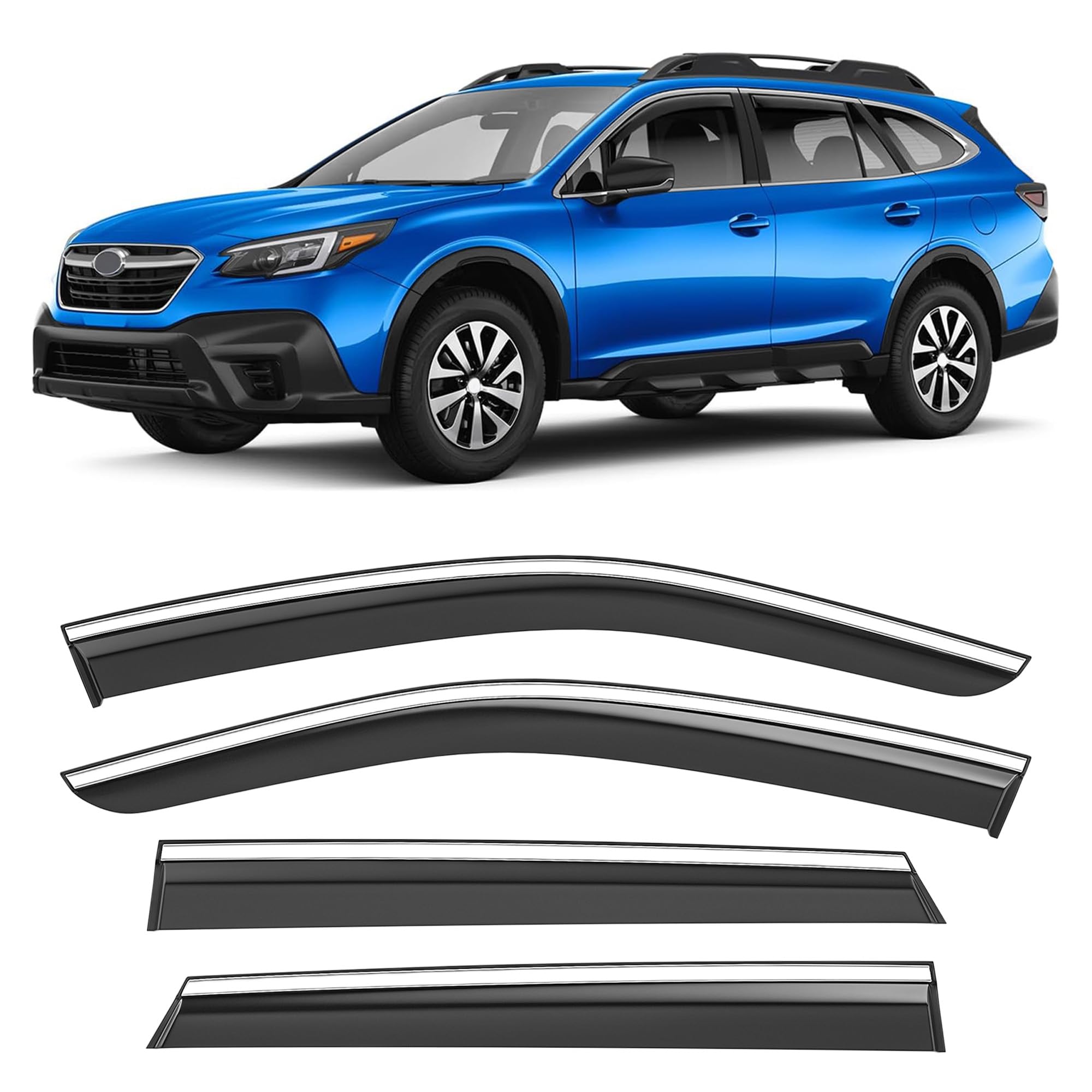 Hope You Ready Shatterproof Tape-On Window Rain Guards Fit For 2020-2024 Subaru Outback, Extra Durable Window Deflectors, Vent W
