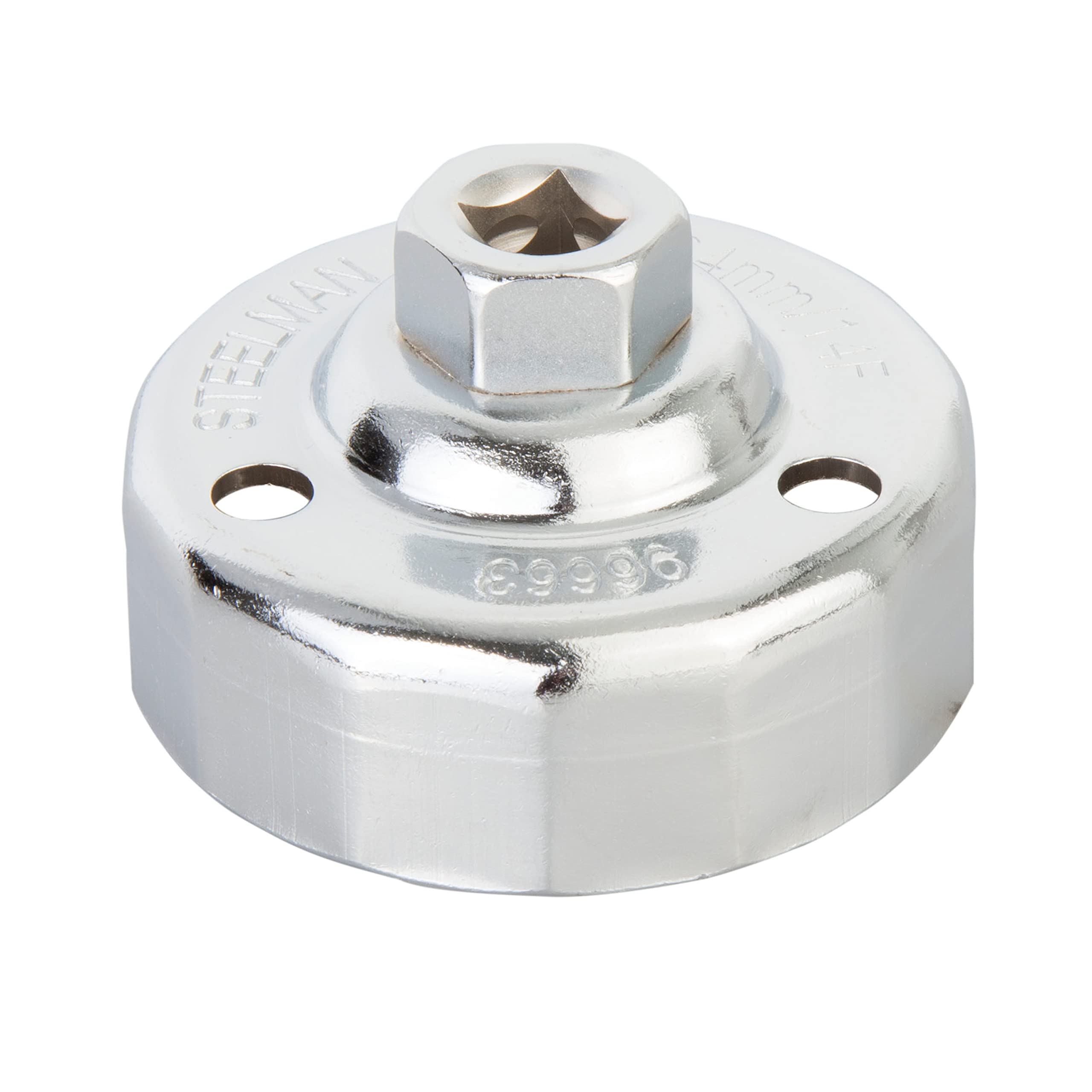 Steelman 64mm x 14 Flute Oil Filter Cap Wrench, 38 inch Drive, LowProfile Design for Confined Space
