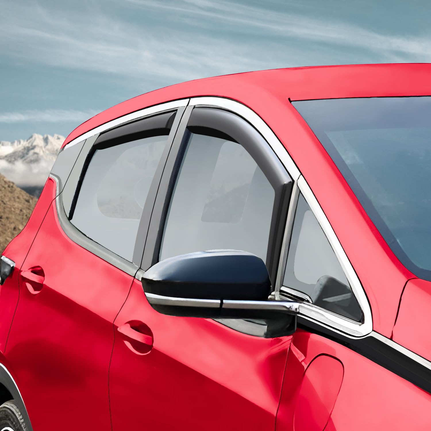 Voron Glass In-Channel Extra Durable Rain Guards For Chevrolet (Chevy) Bolt Ev 2017-2023, Window Deflectors, Vent Window Visors,