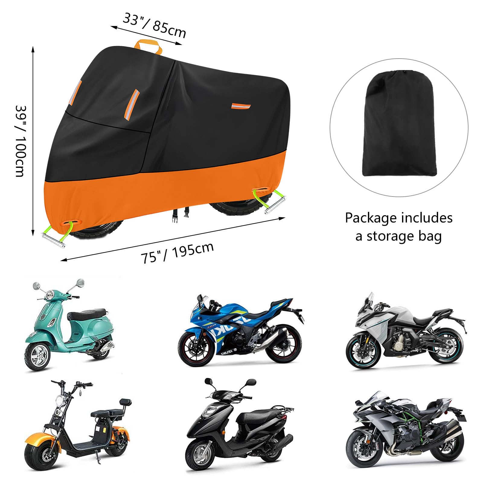 Mini Motorcycle Cover For Honda Grom Msx125, 300D Oxford Waterproof Storage, Small Motorcycle Covers All Weather Protection For