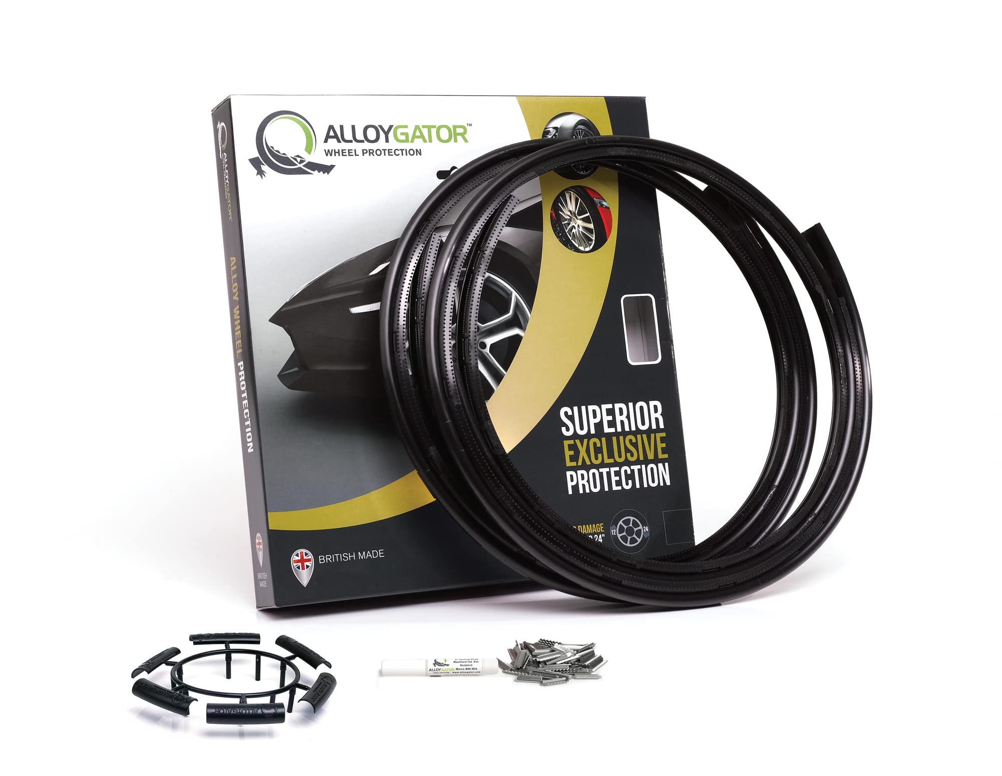 Alloygator Wheel Protectors K4 Blckexc, Black 24 Inch (4-Pack)