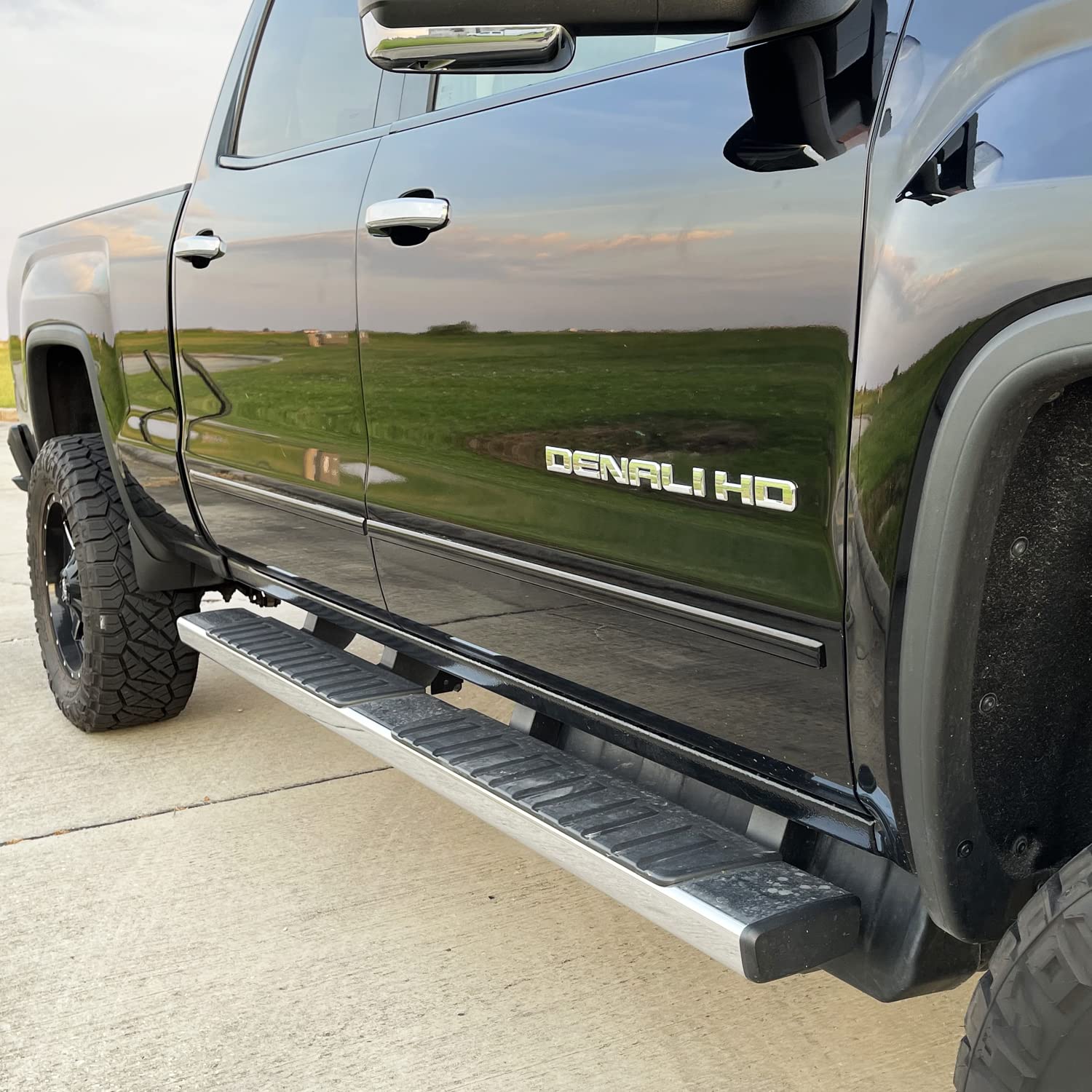 SlickMod Chrome Delete Vinyl Overlay for 2014-2019 GMC Sierra Door Trim, 2-Piece, Gloss Black