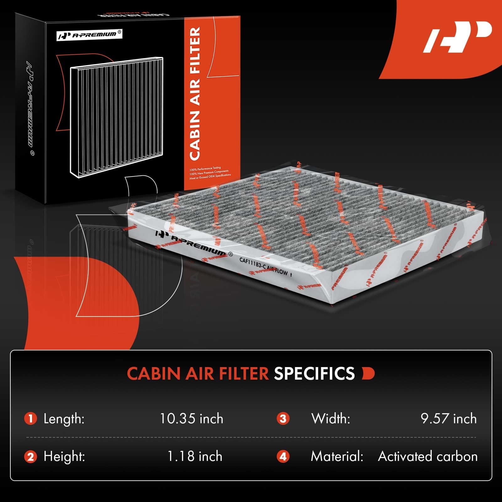 A-Premium Cabin Air Filter With Activated Carbon Compatible With Jeep Grand Cherokee 2011-2021, Grand Cherokee Wk 2022-2022 & Do