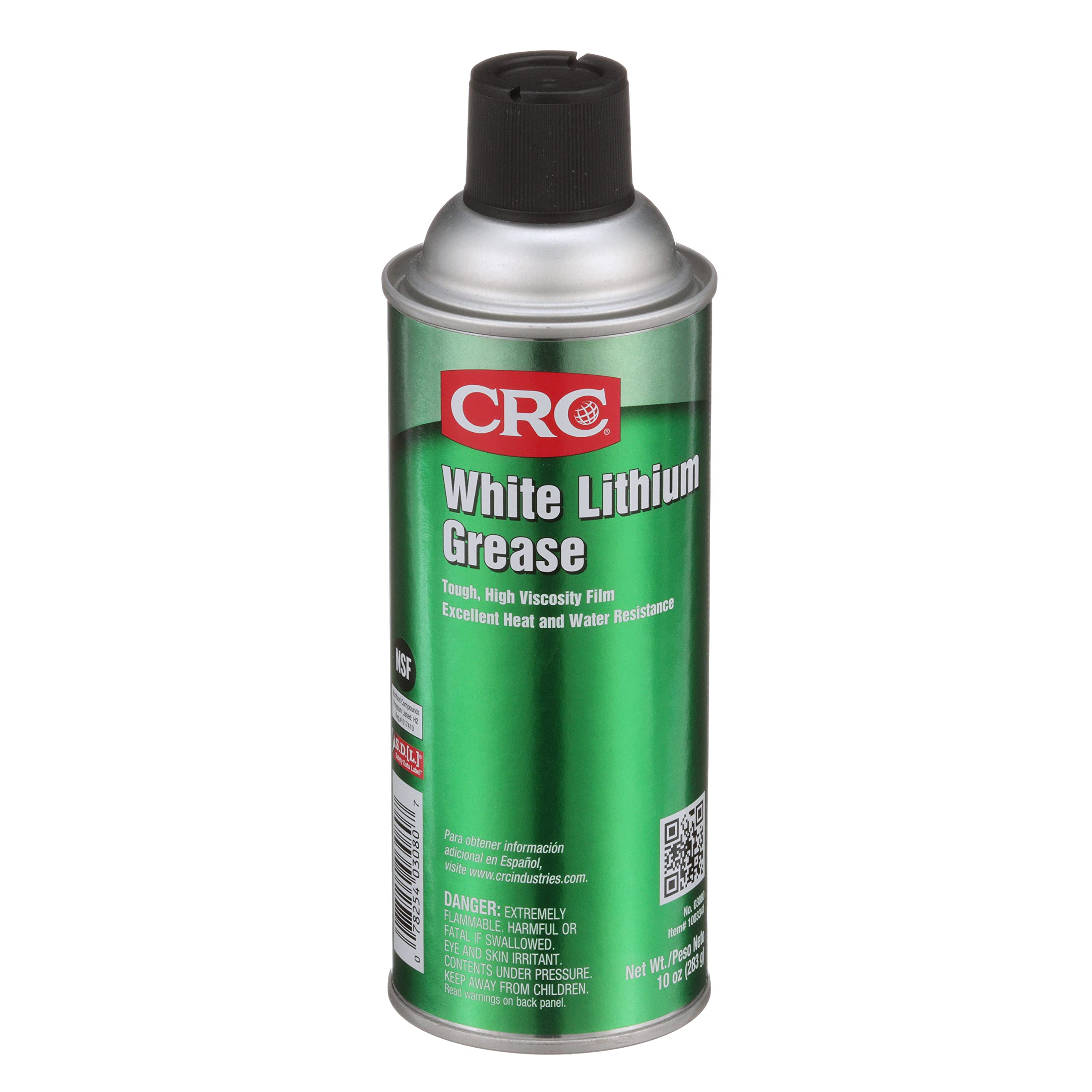 CRC White Lithium Grease 03080 - 10 Wt. Oz. Aerosol, High Viscosity General Purpose Grease
